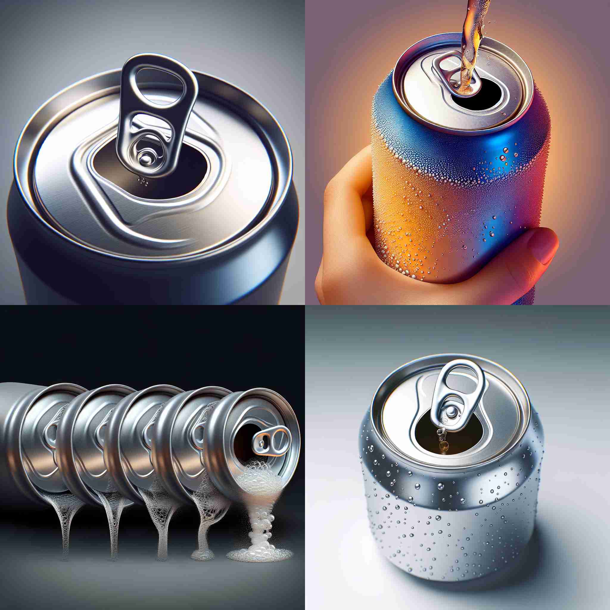 A soda can opened slowly