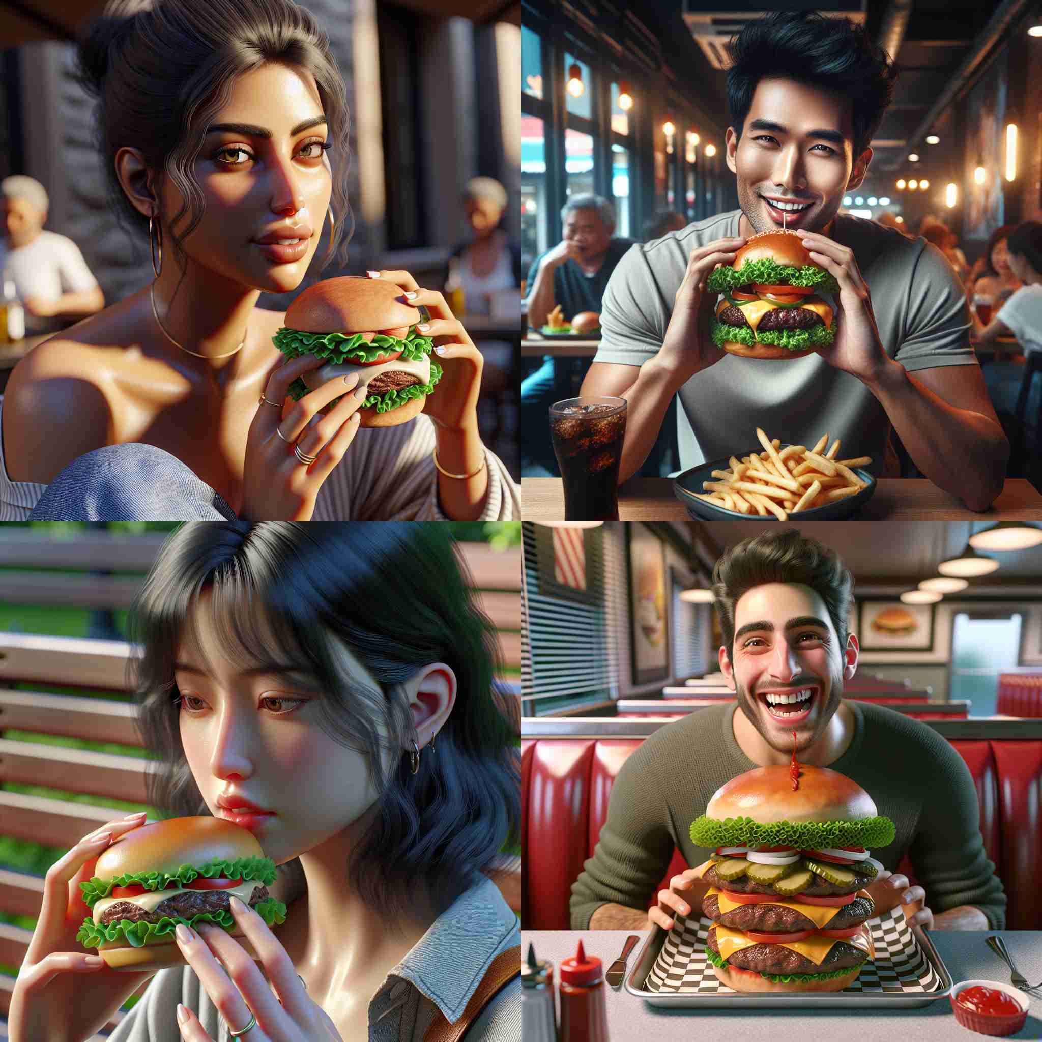 A person eating a burger