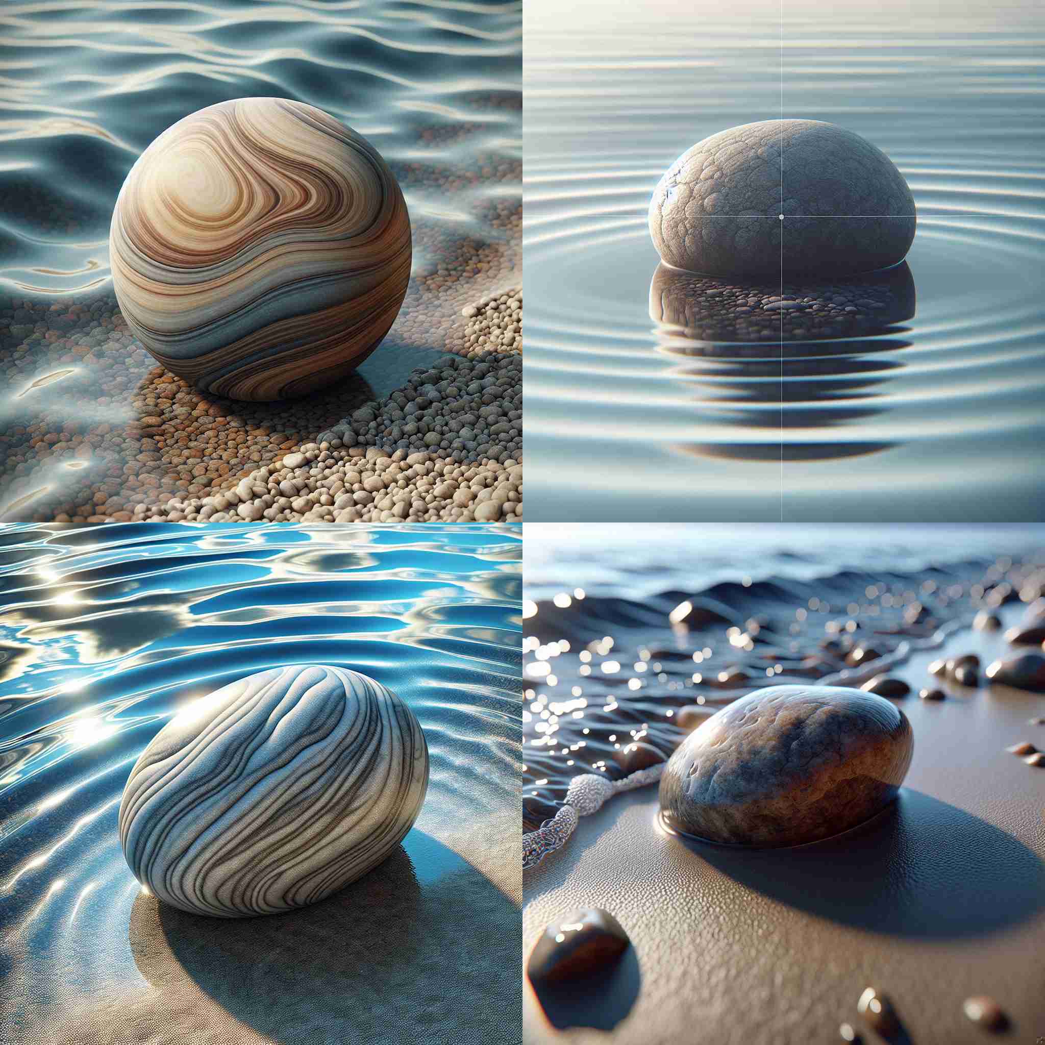 A pebble near the water