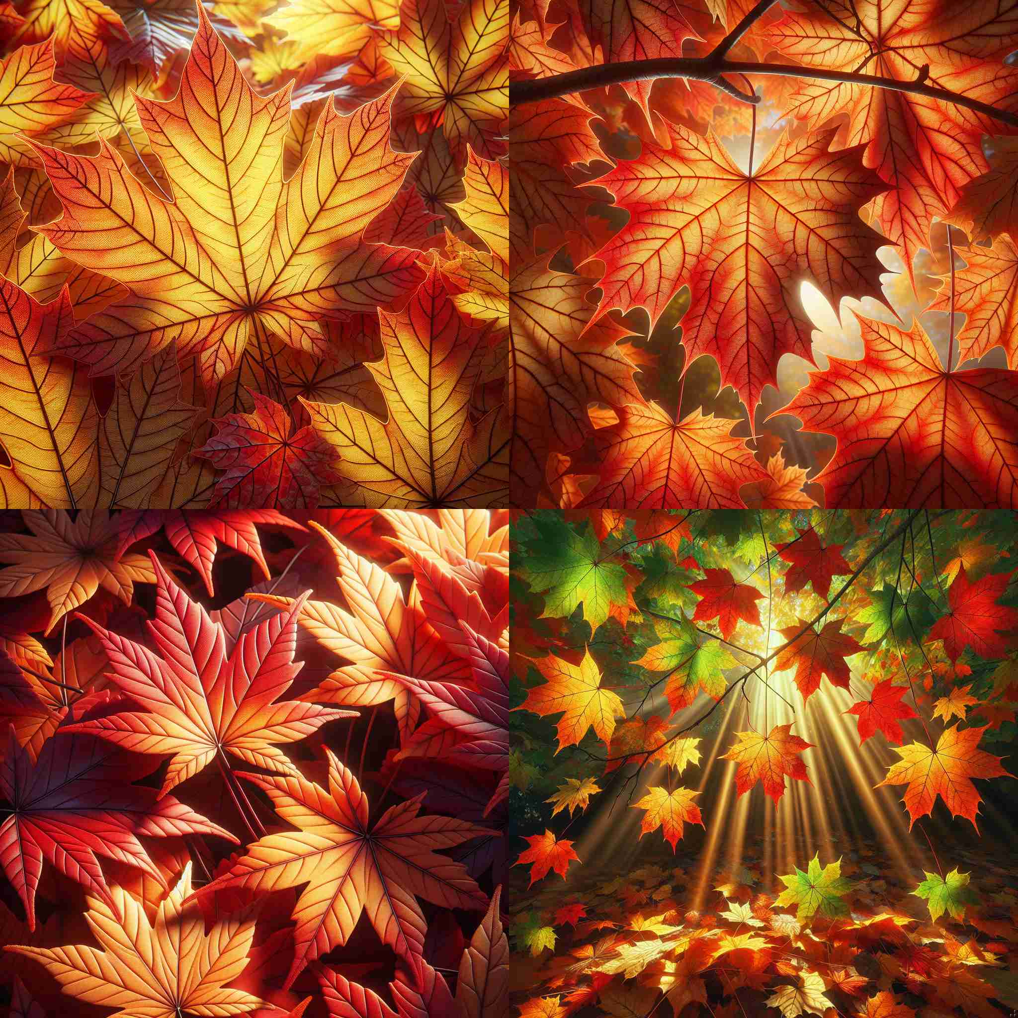 Maple leaves during autumn