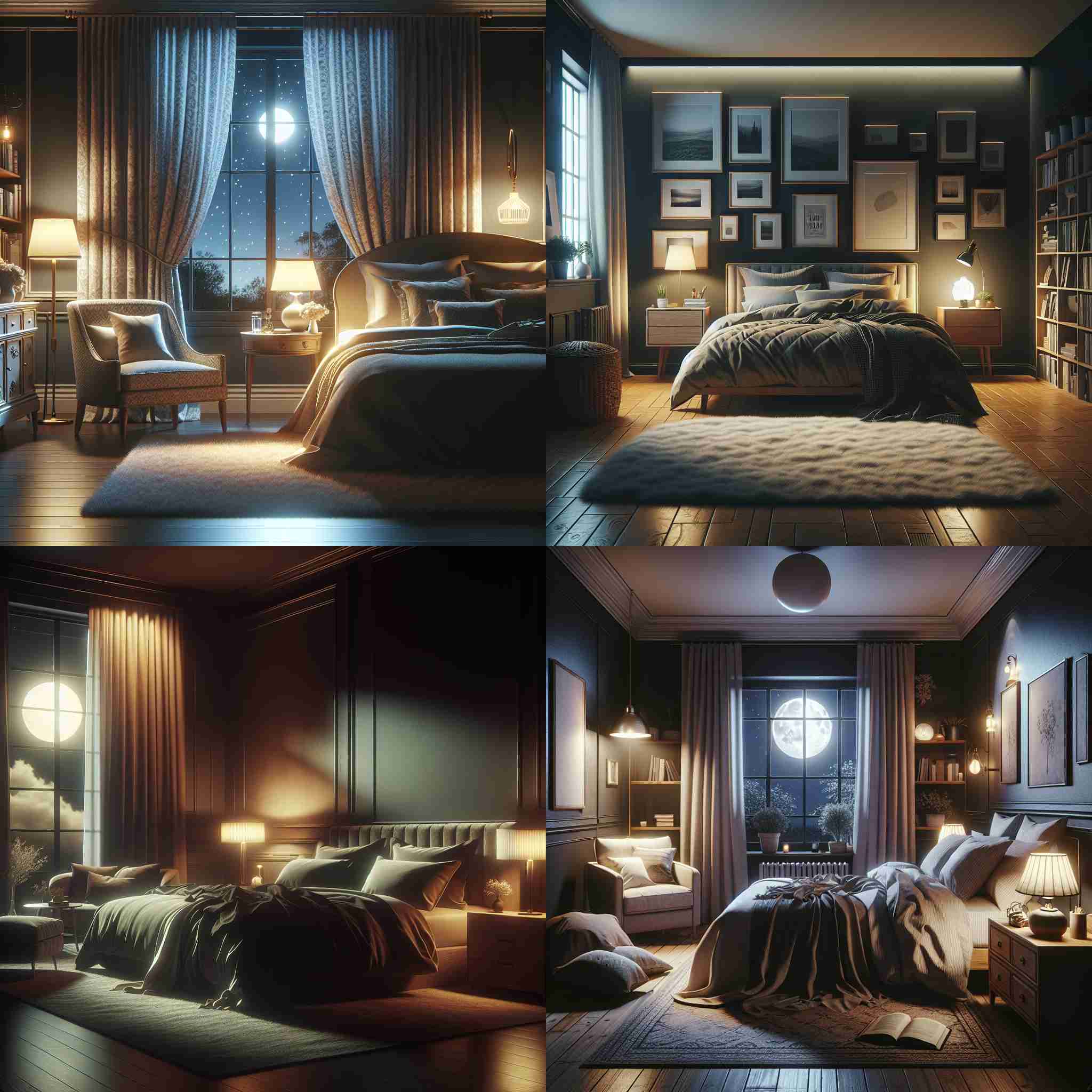 A bedroom at night