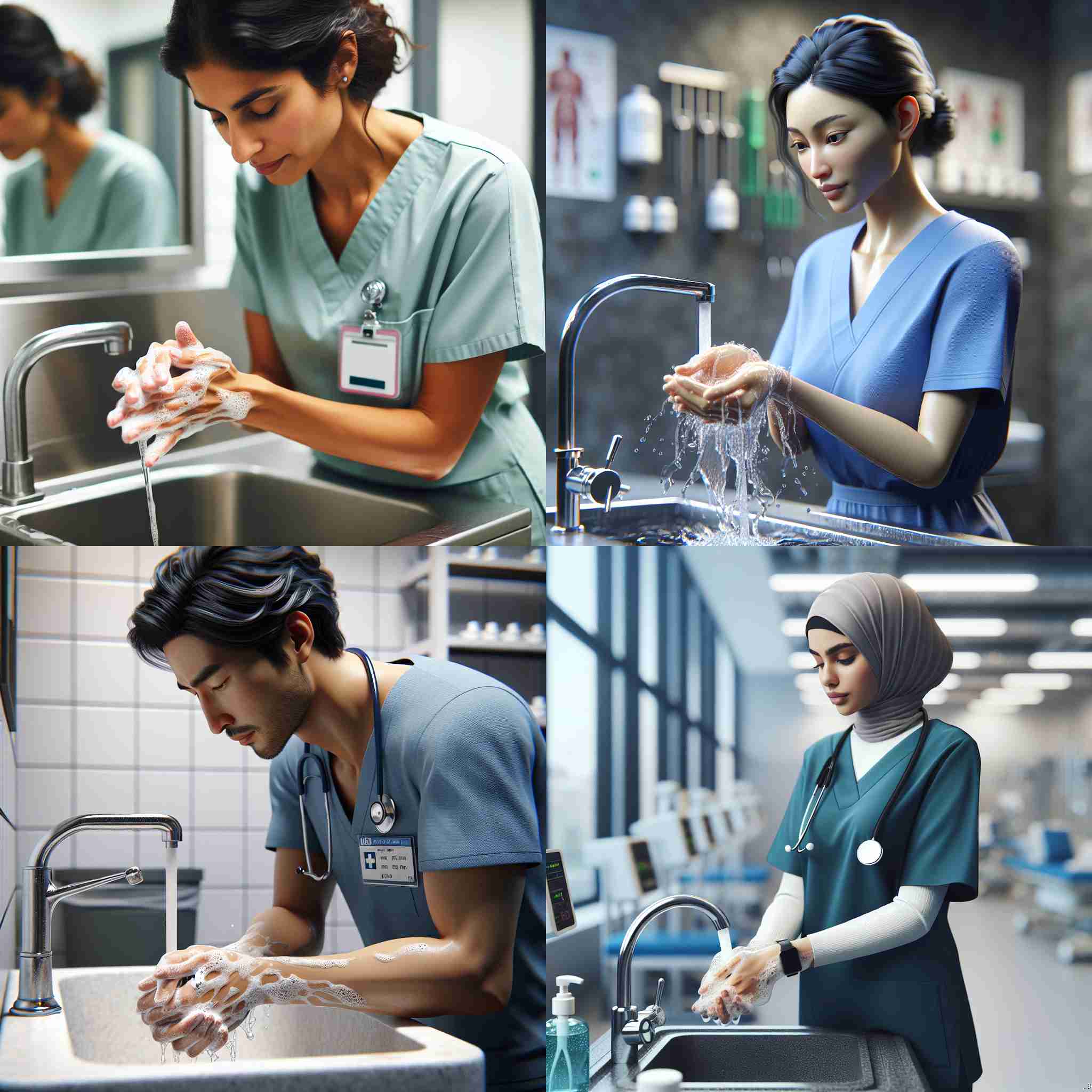 A nurse washing hands