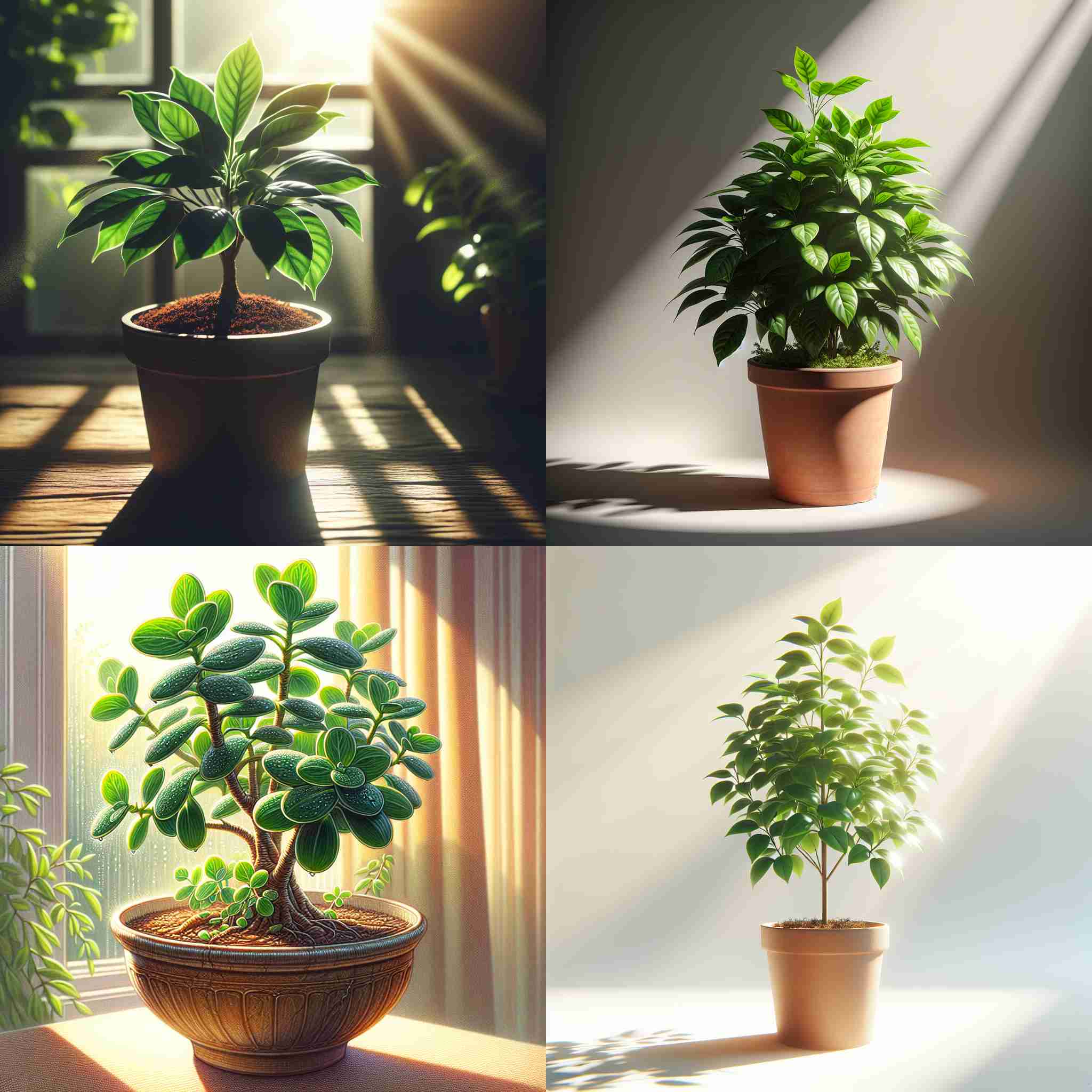 A potted plant kept in ample sunlight for a week