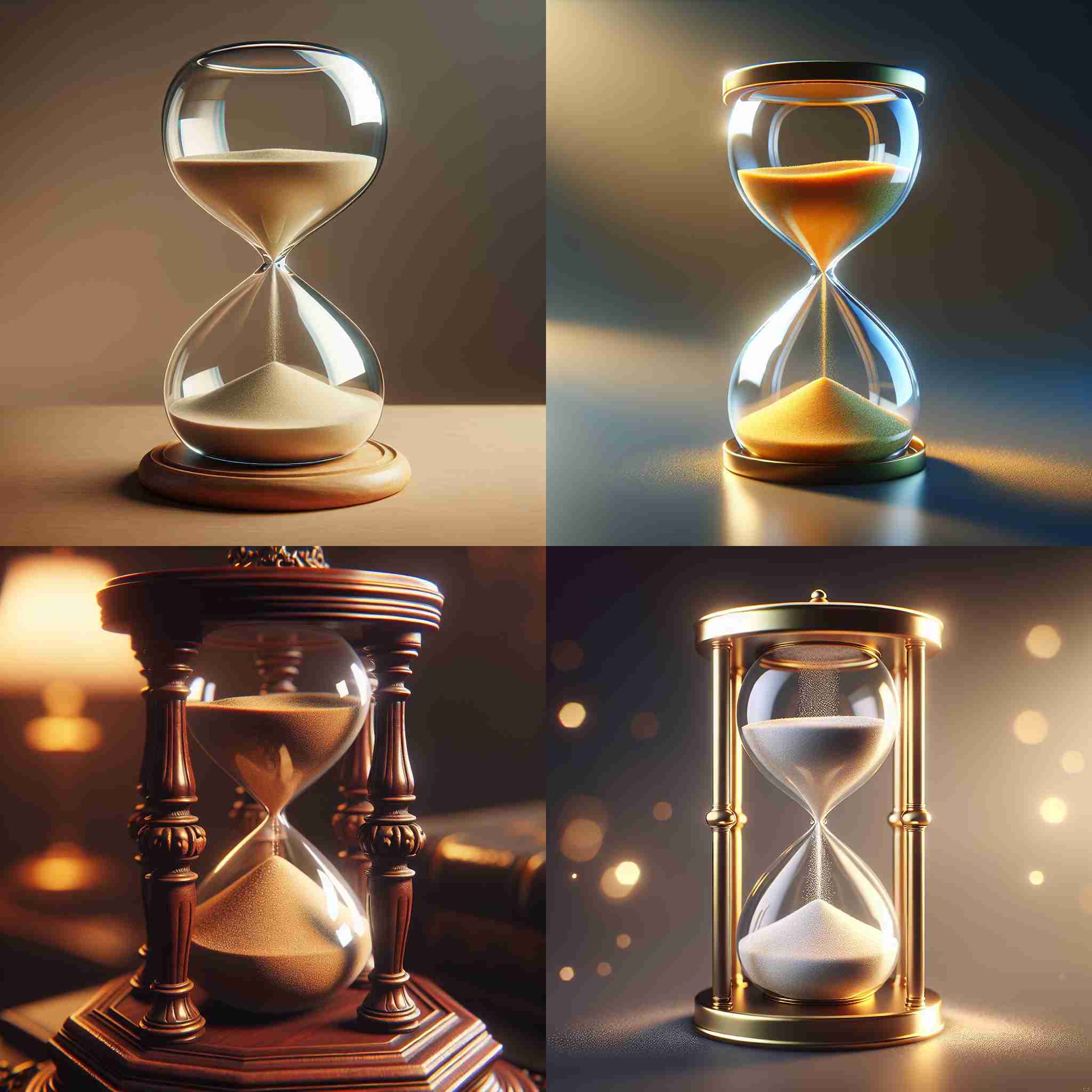 An hourglass just starting to count