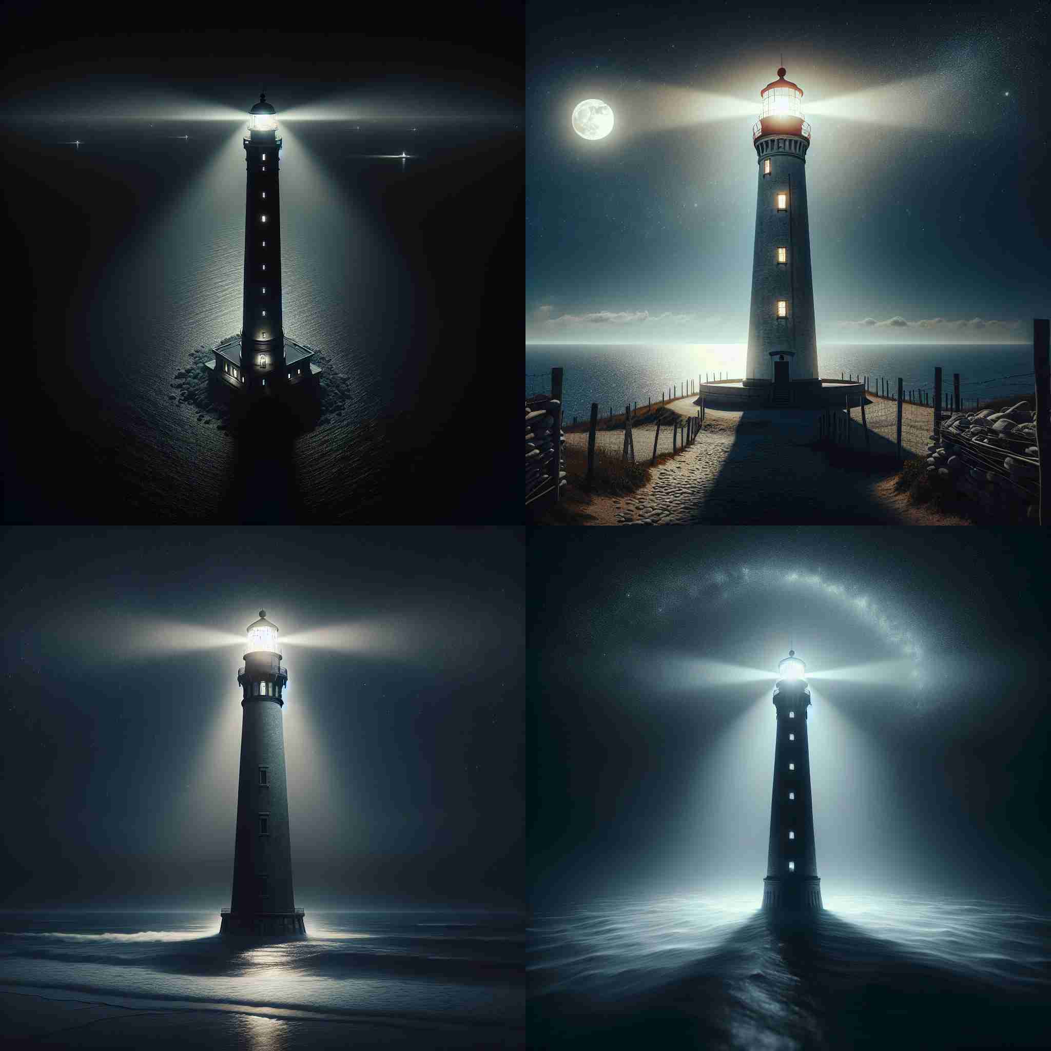 A lighthouse during nighttime