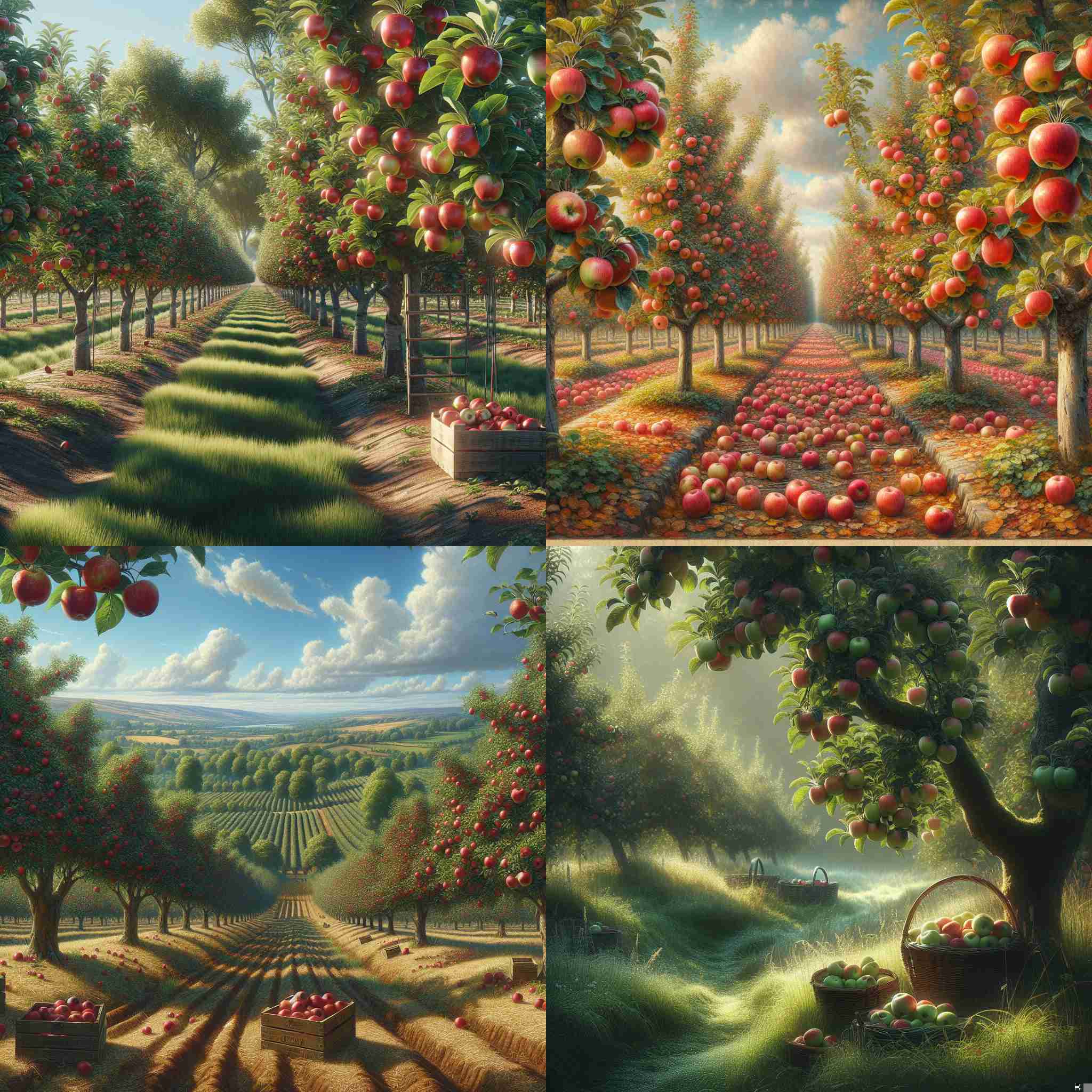 An apple orchard before harvesting