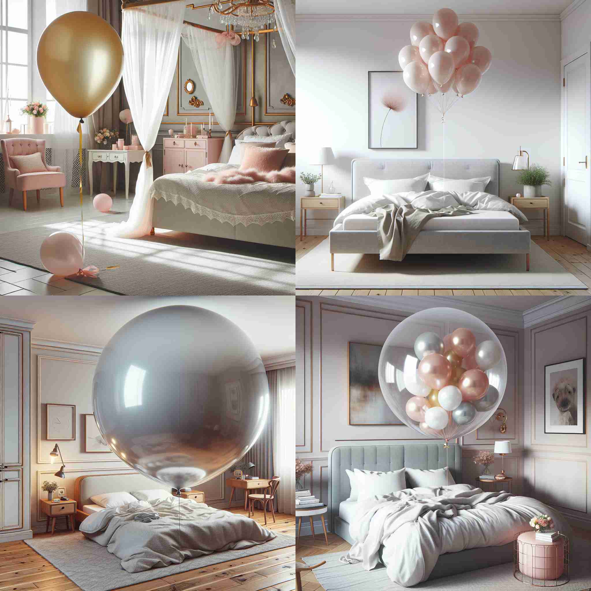 A balloon filled with helium in the bedroom