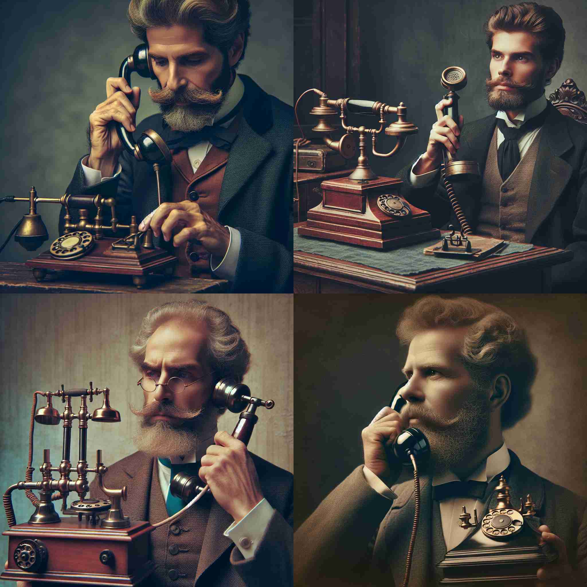 Alexander graham bell making a call