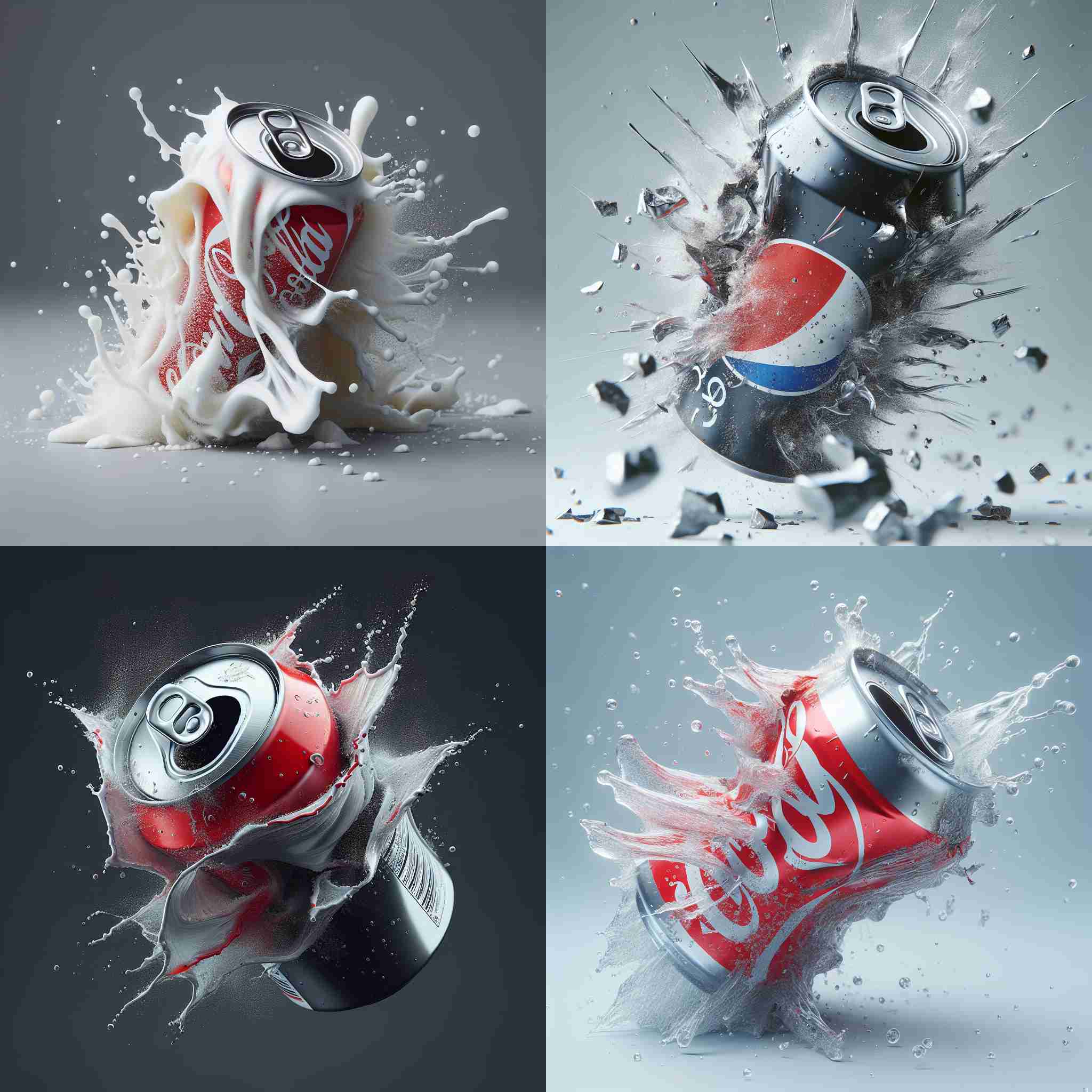 A soda can opened after violently shaken