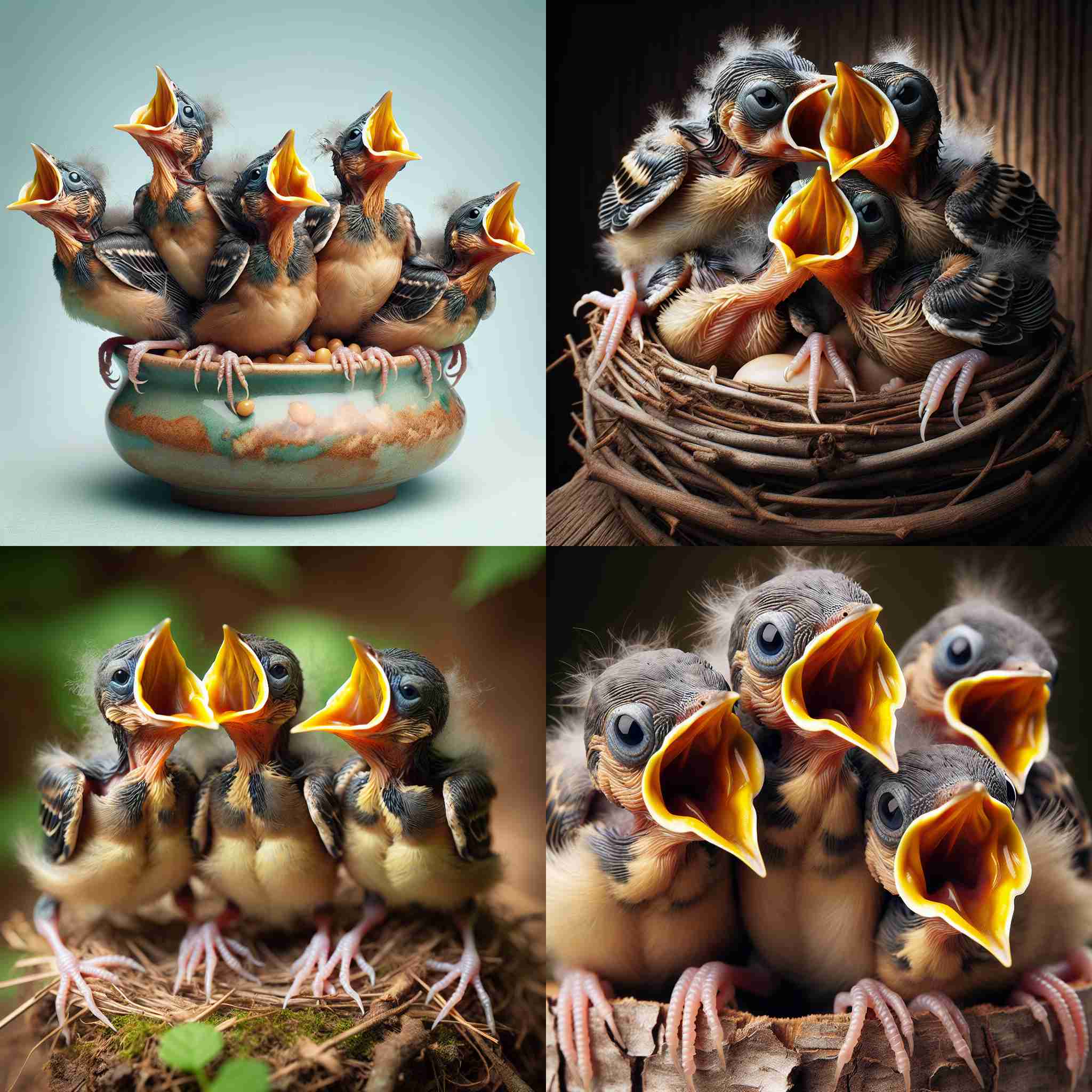 Hungry baby birds