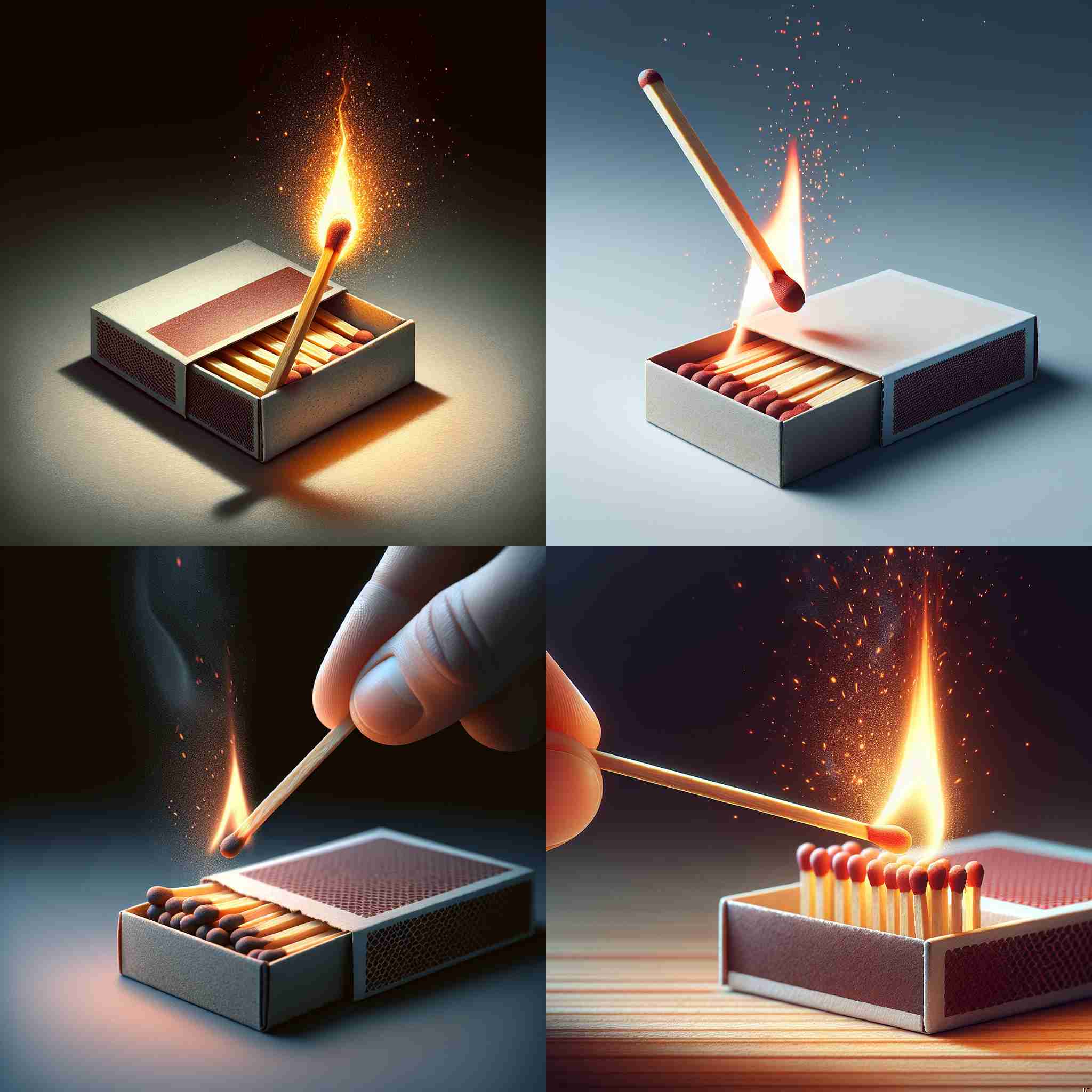 A matchstick struck against a matchbox