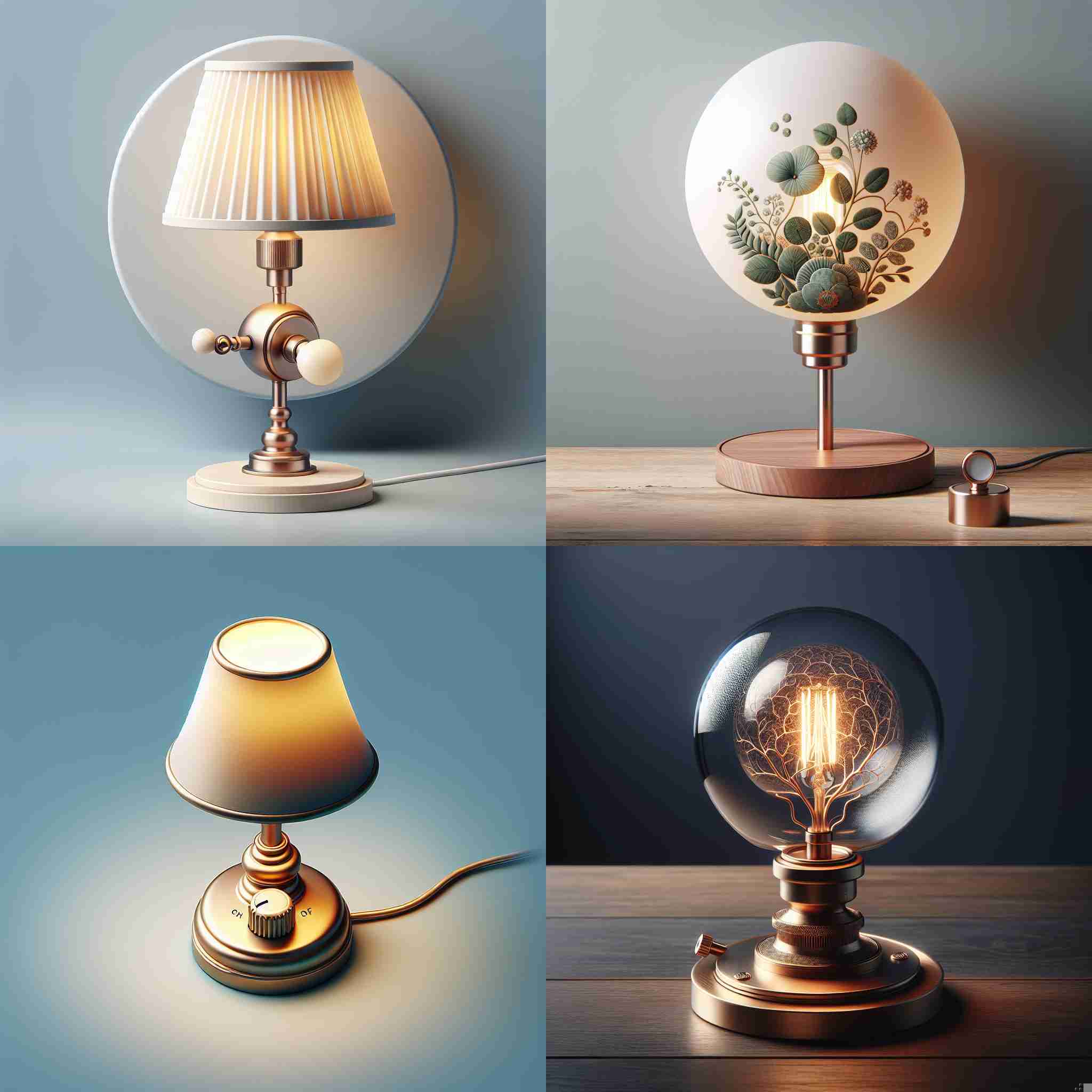 A lamp with the knob switched off