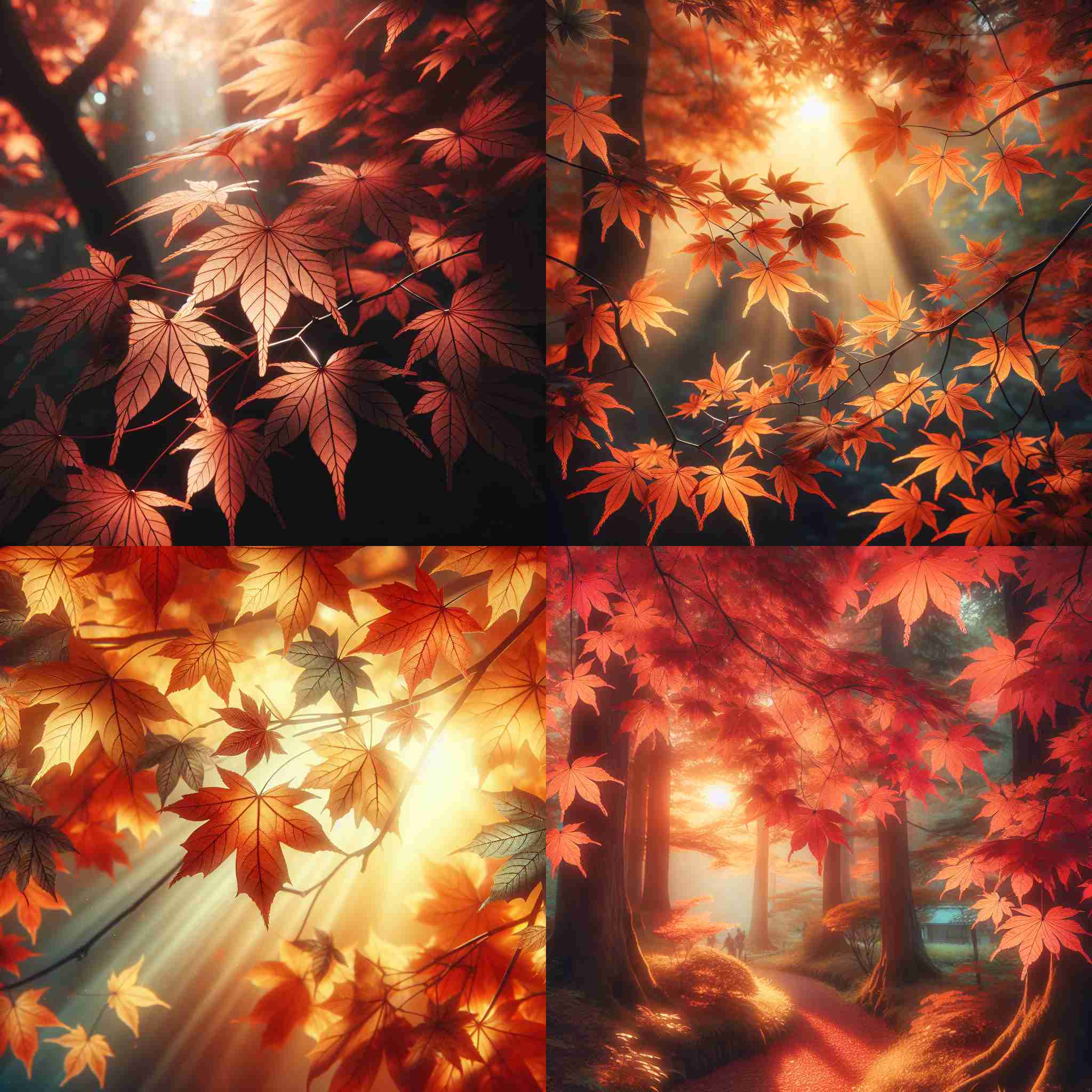 Maple leaves during summer