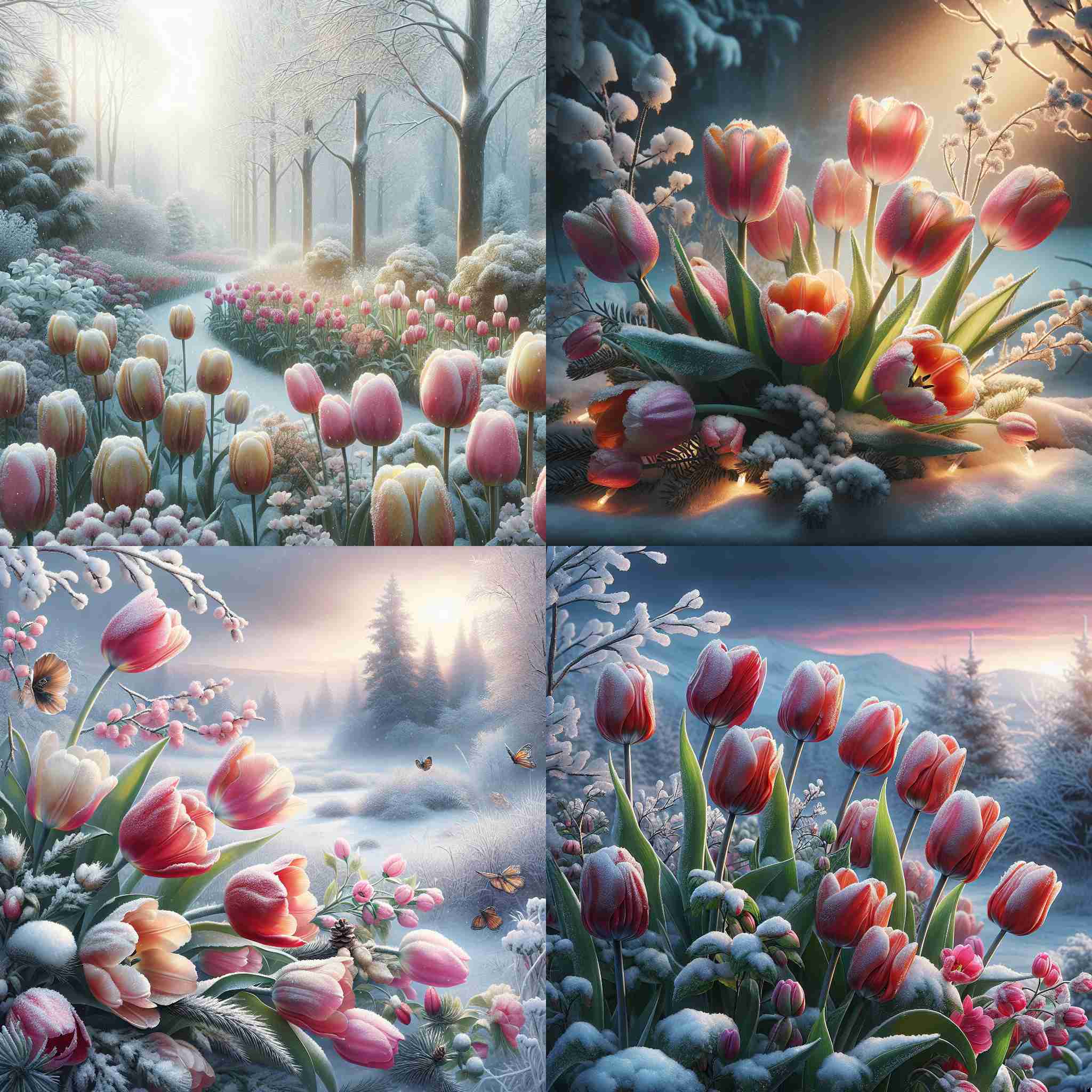 Tulips in winter