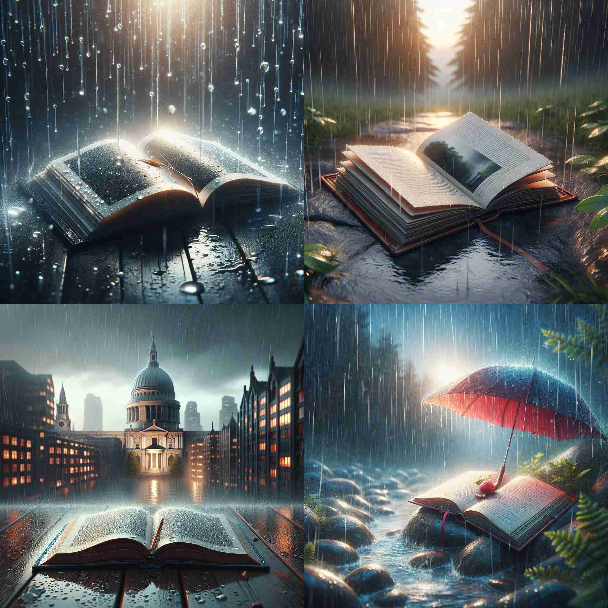 A book left open in the rain