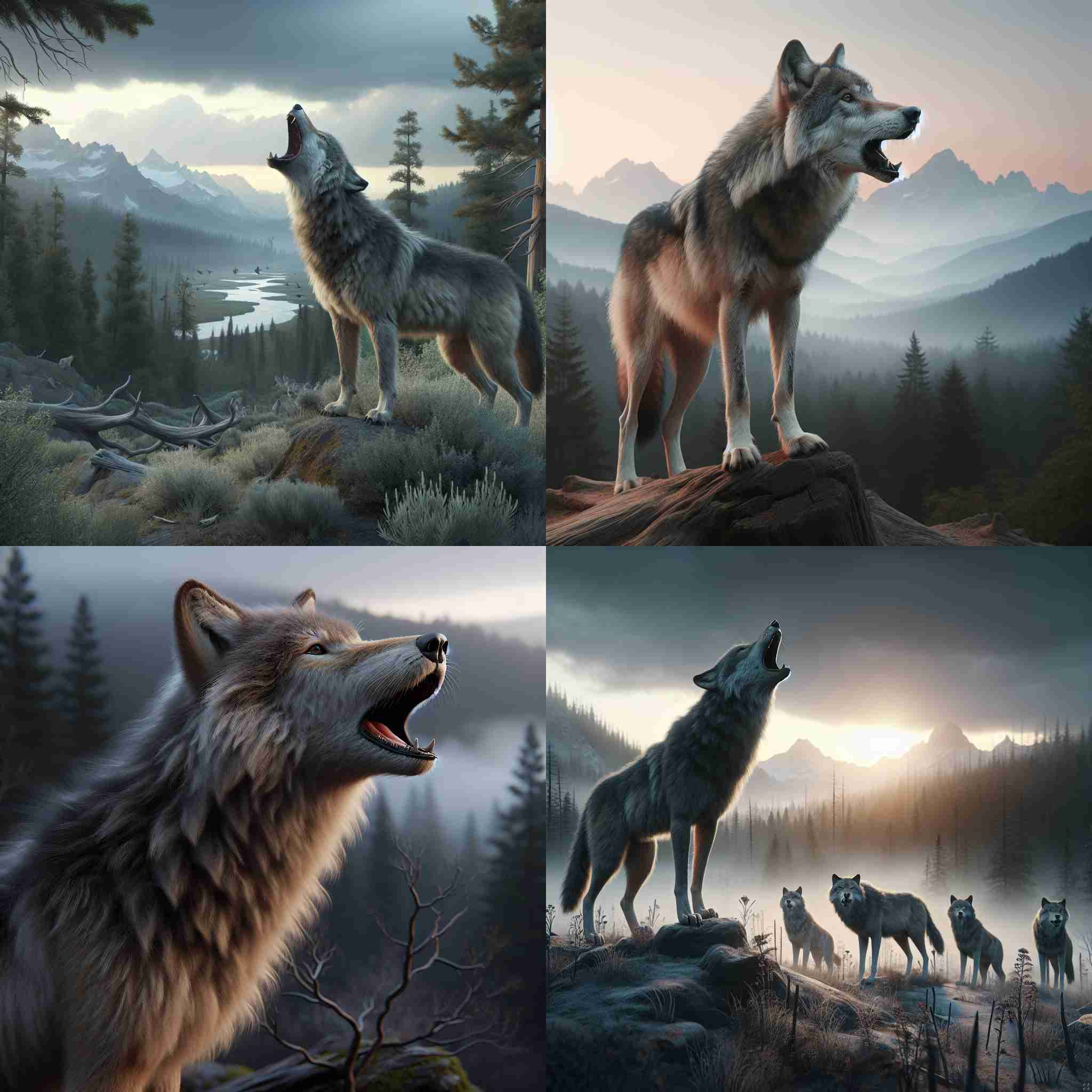 A wolf calling its pack