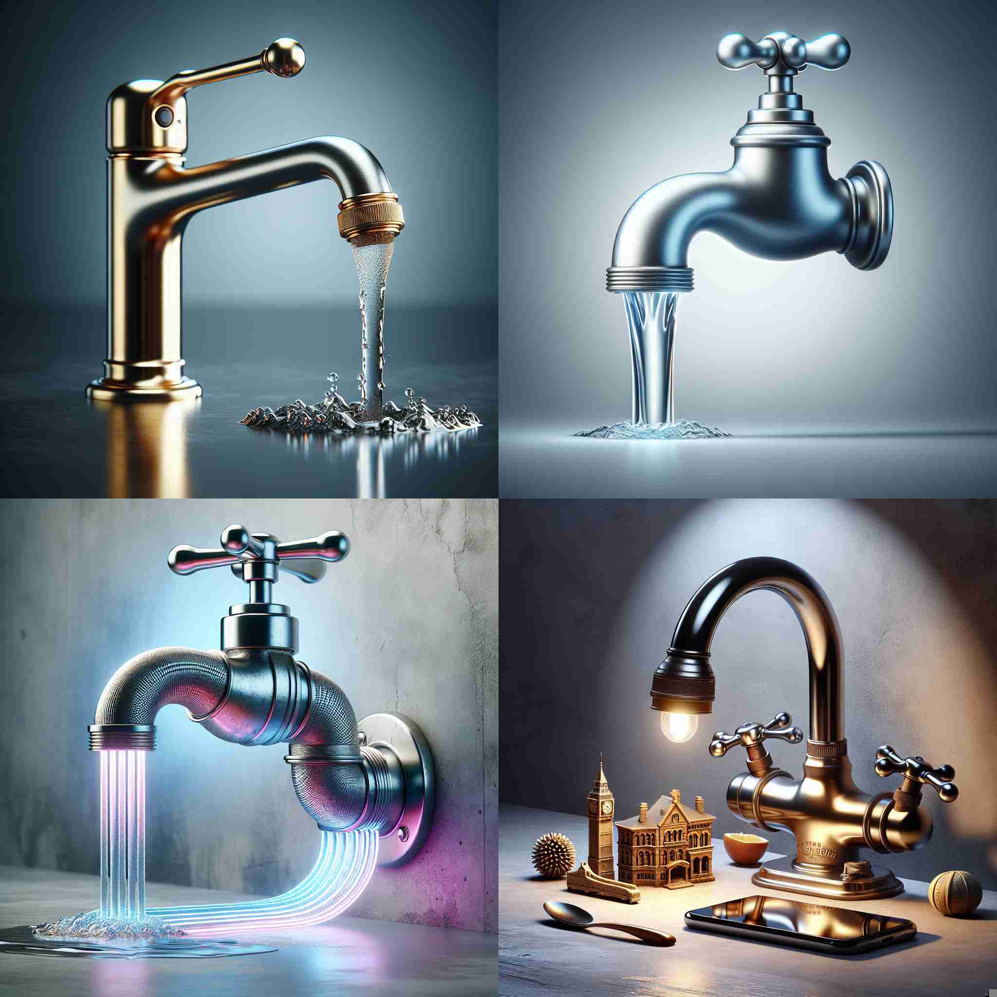 A faucet that's turned on