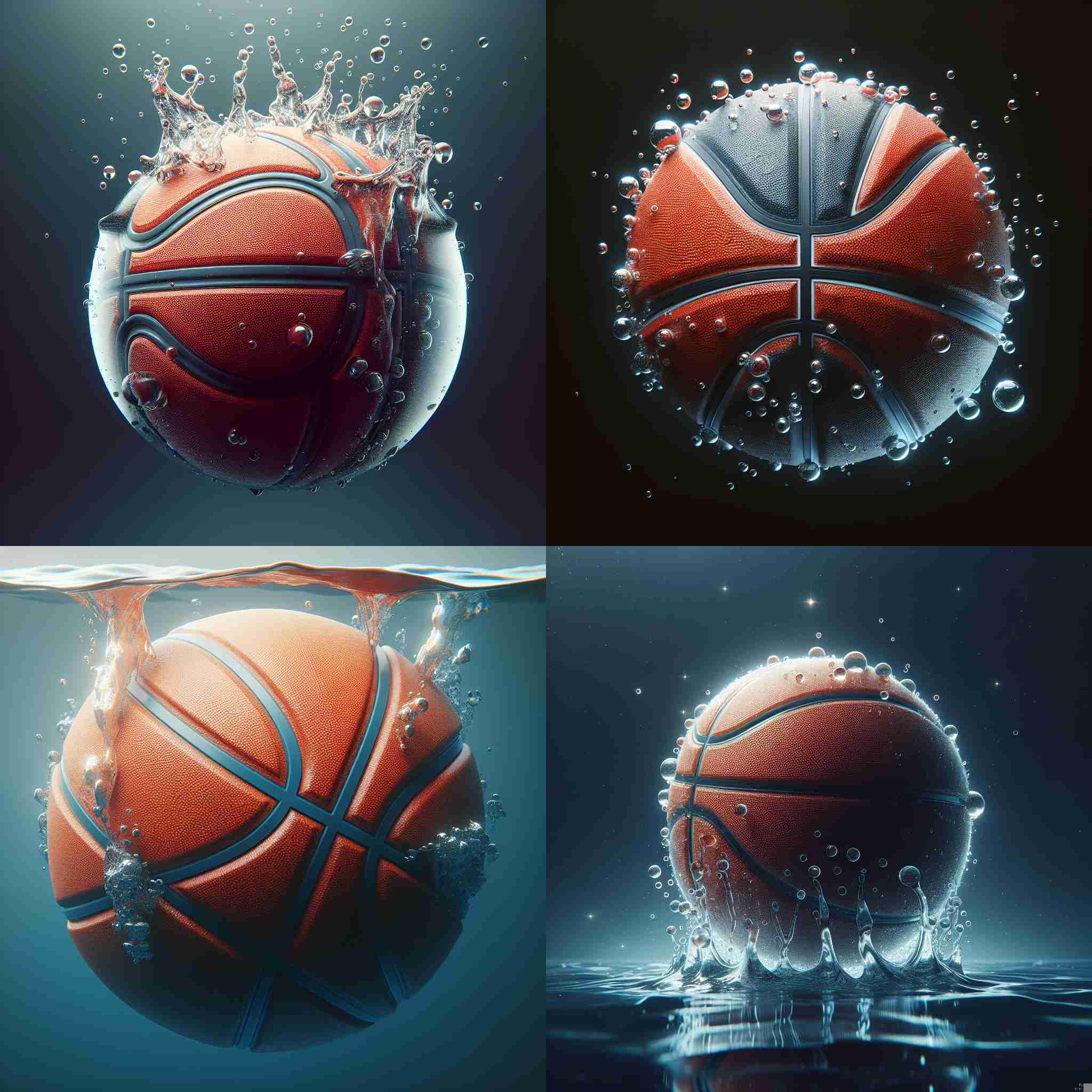 A basketball in water