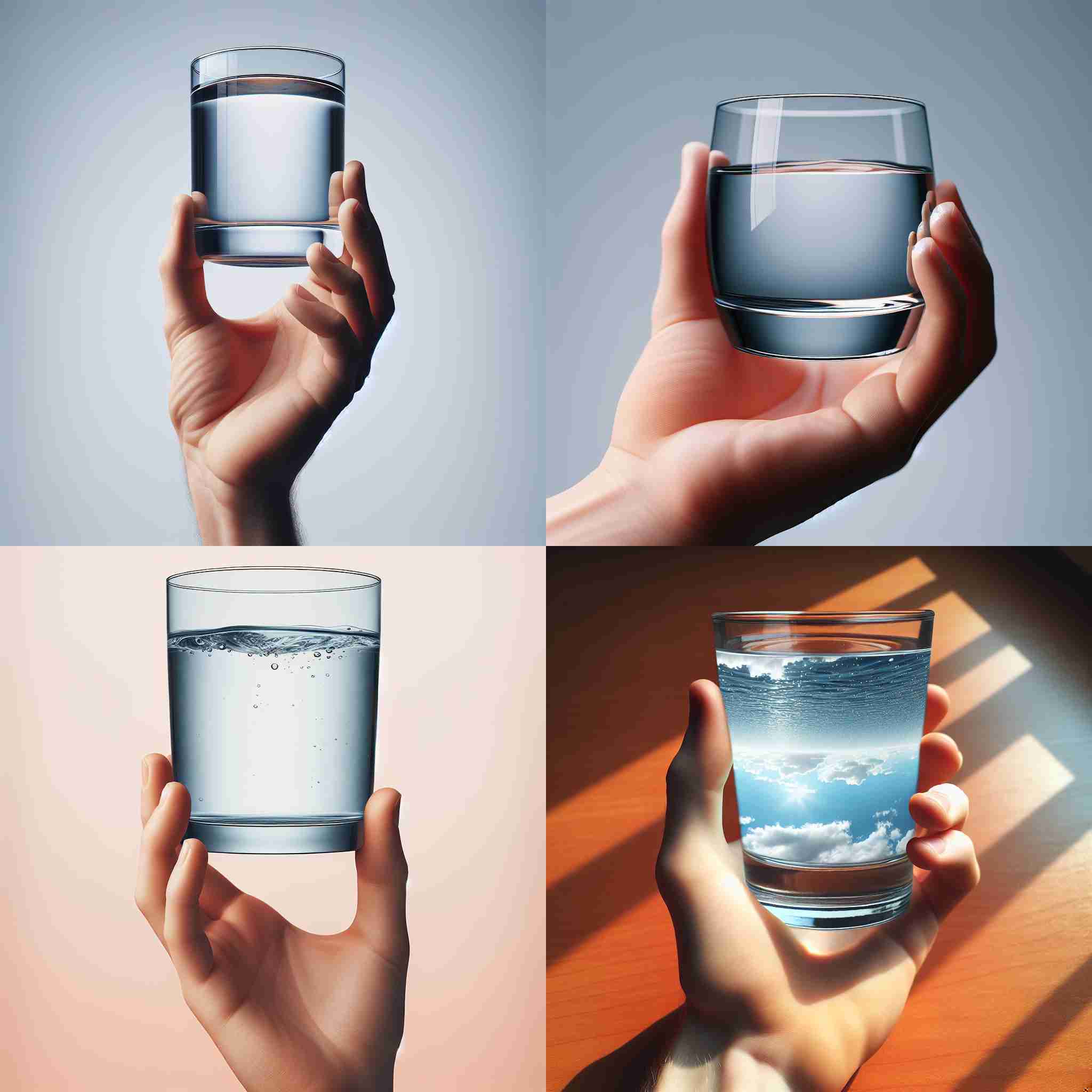 A glass of water held upside-down