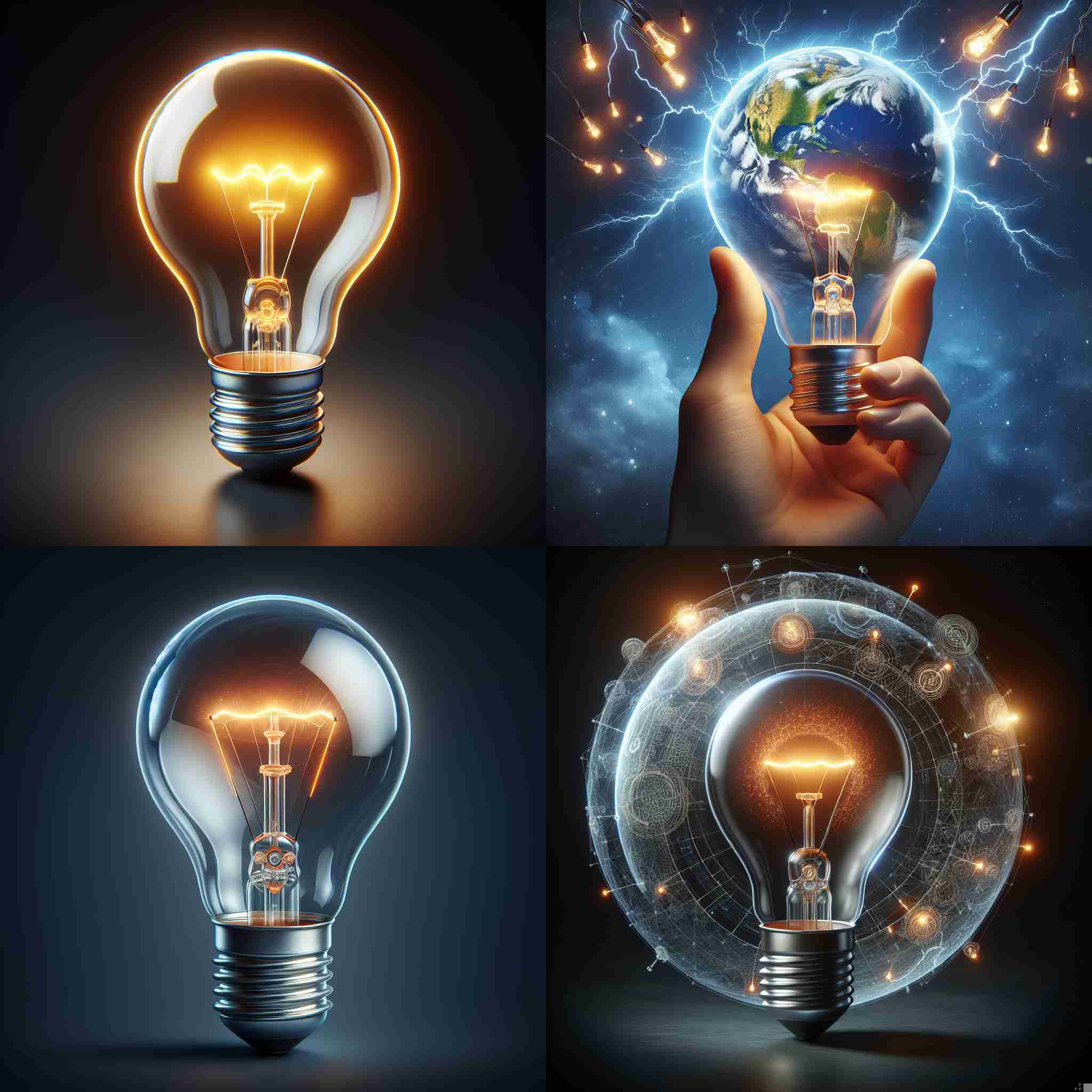 A lightbulb with electricity