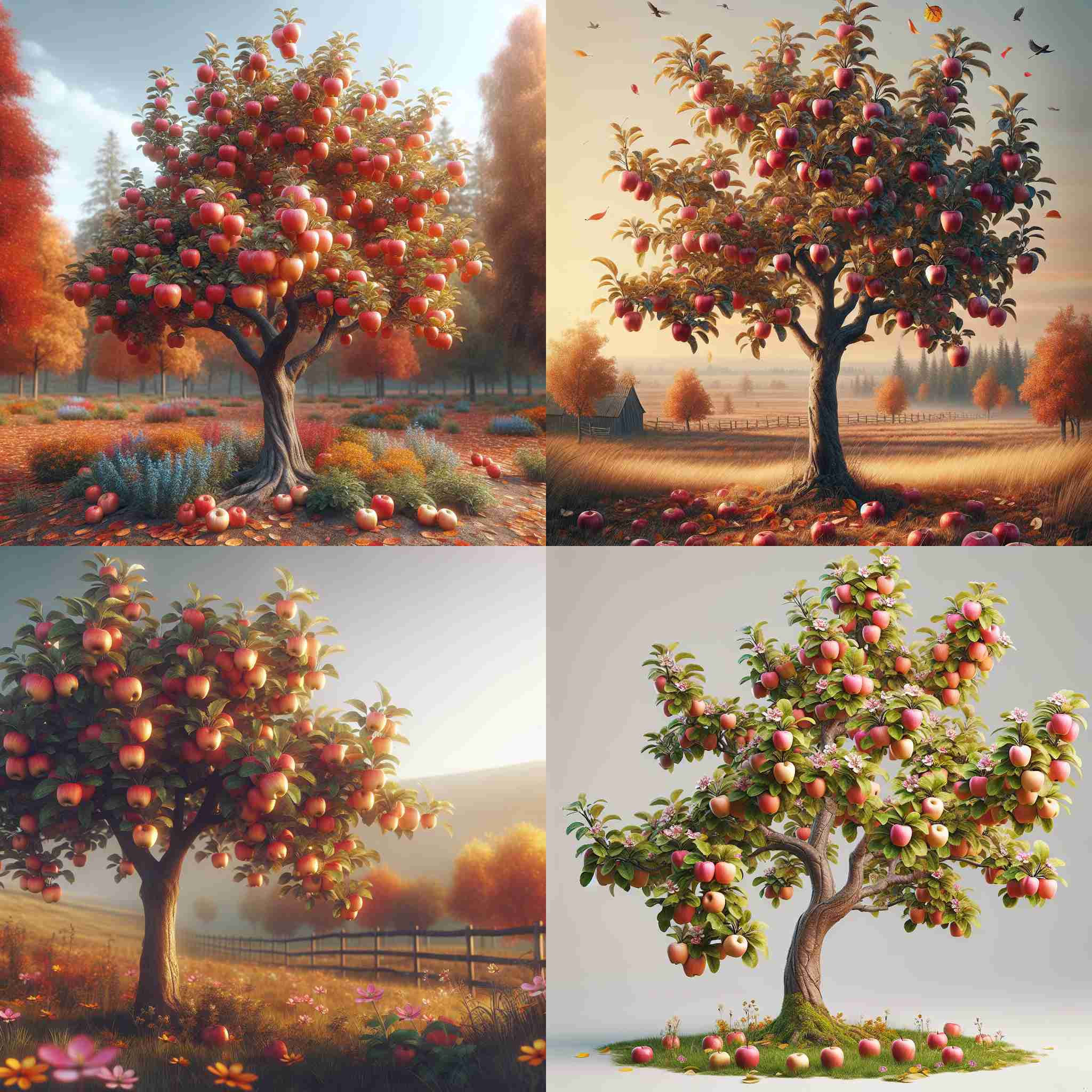 An apple tree in autumn