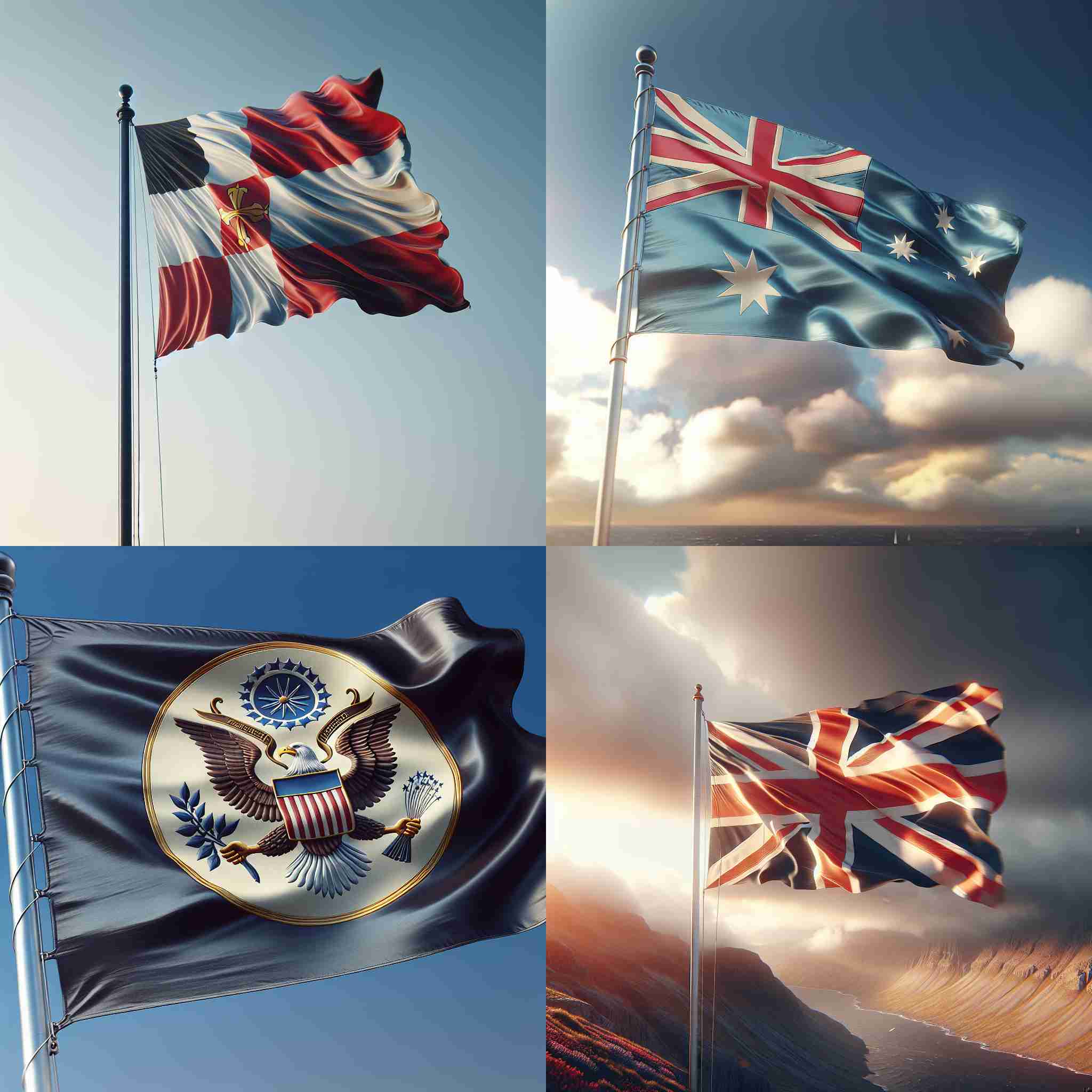 A flag on a pole on a windy day