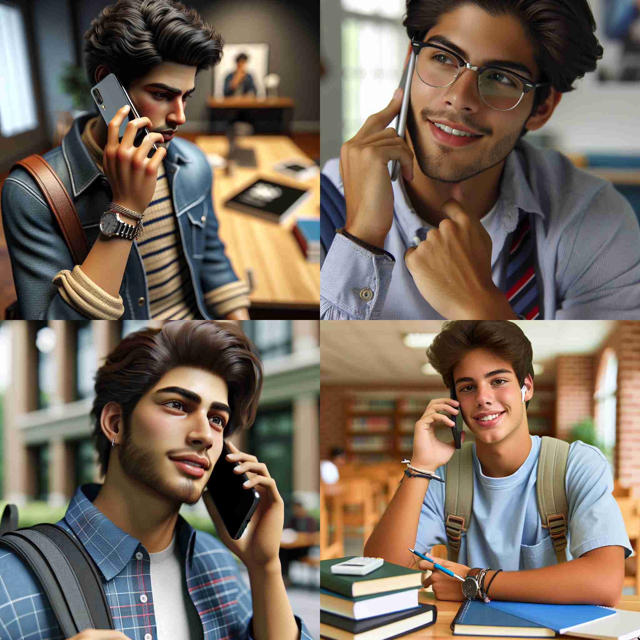 A college student making a call