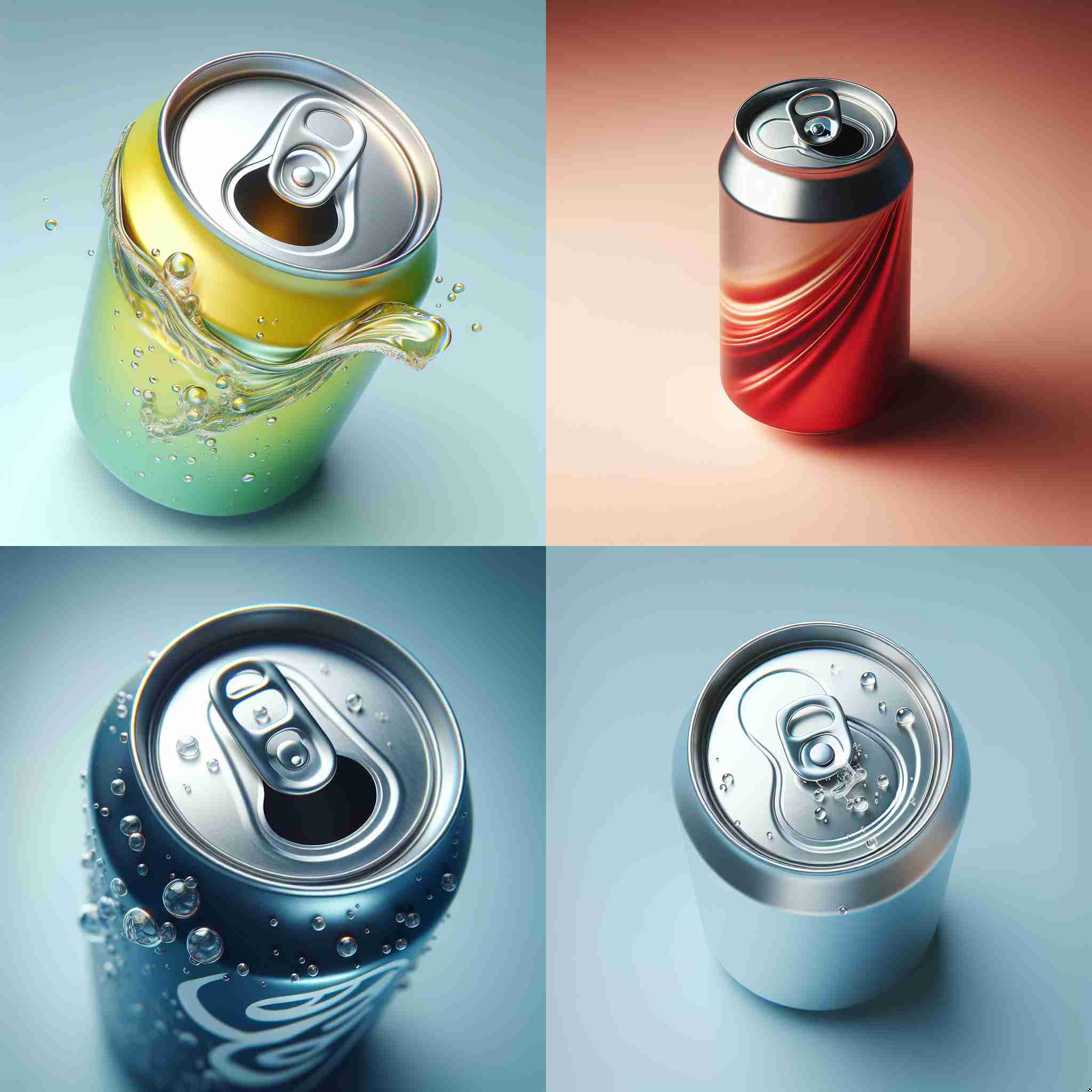 A soda can opened slowly