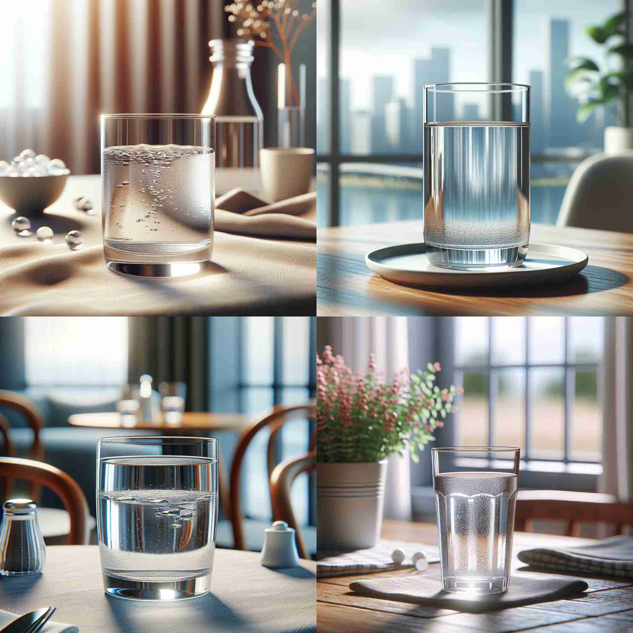 A glass of water placed on a table