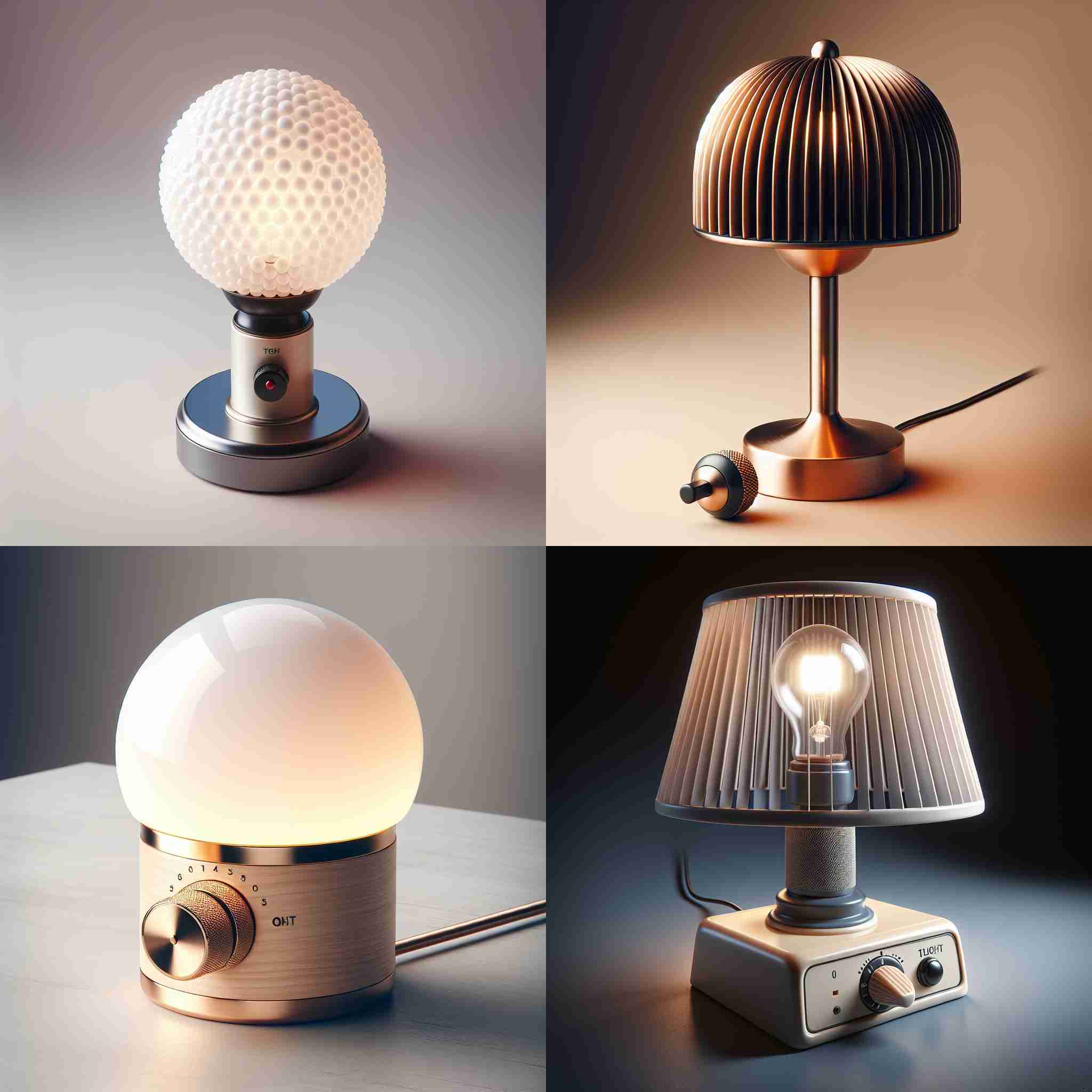 A lamp with the knob switched on