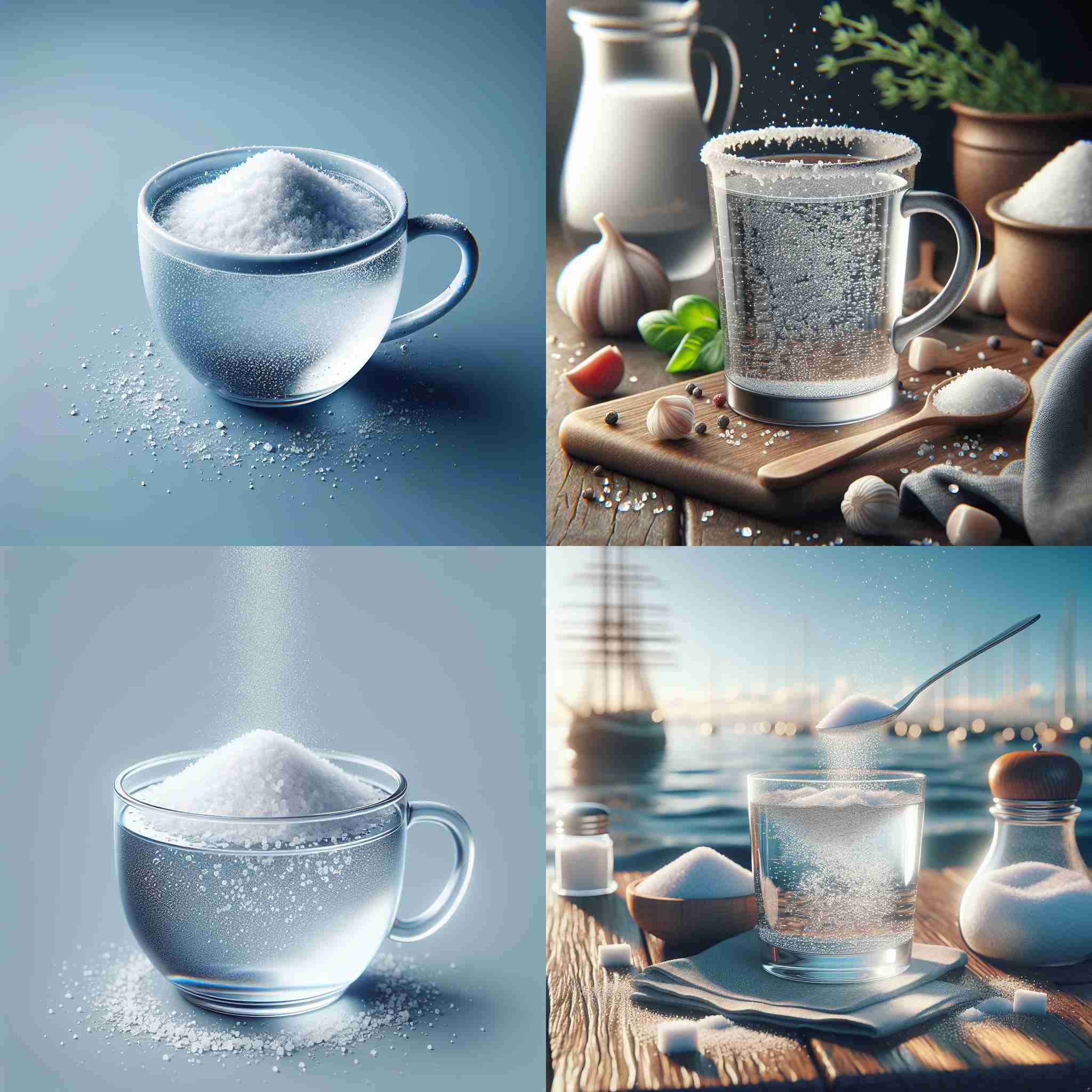 A cup of water with salt just added