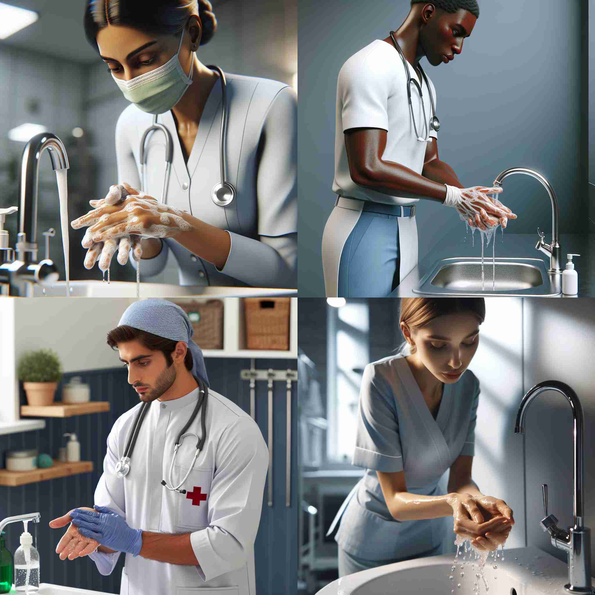 A nurse washing hands