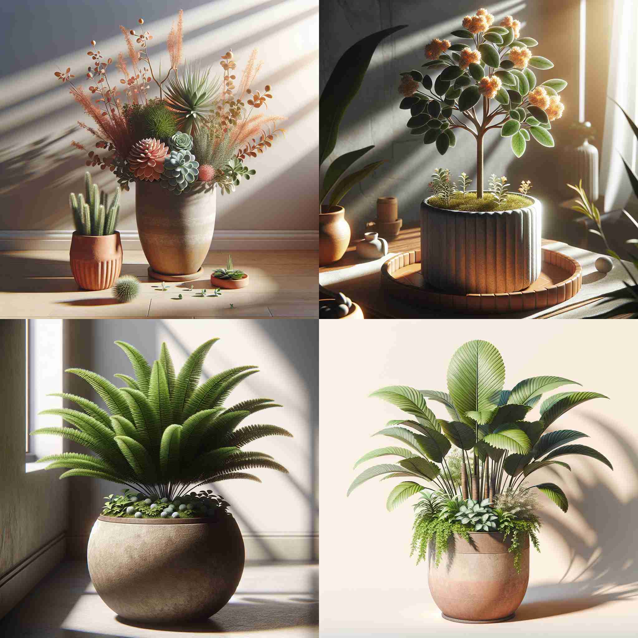 A potted plant kept in ample sunlight for a week