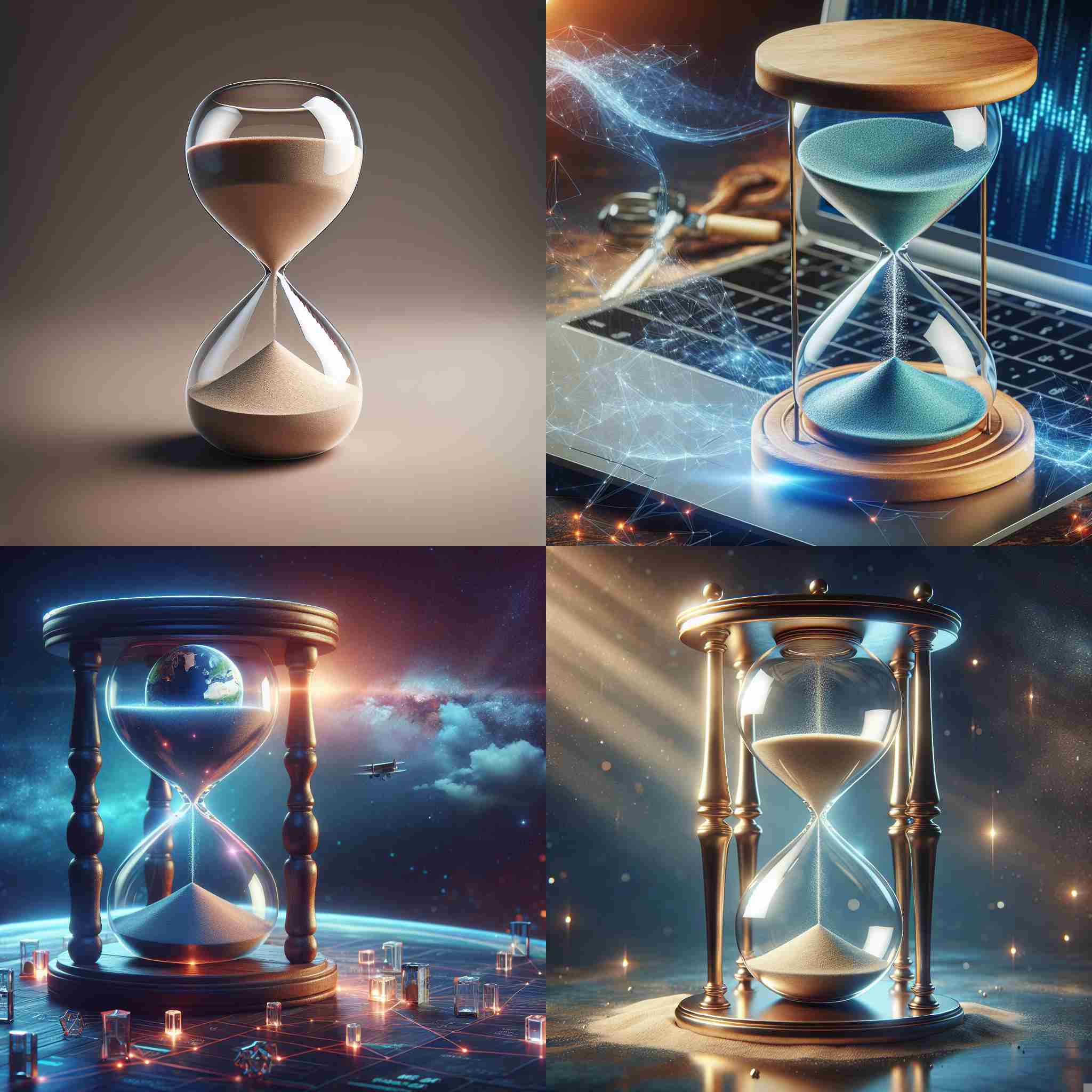 An hourglass just starting to count