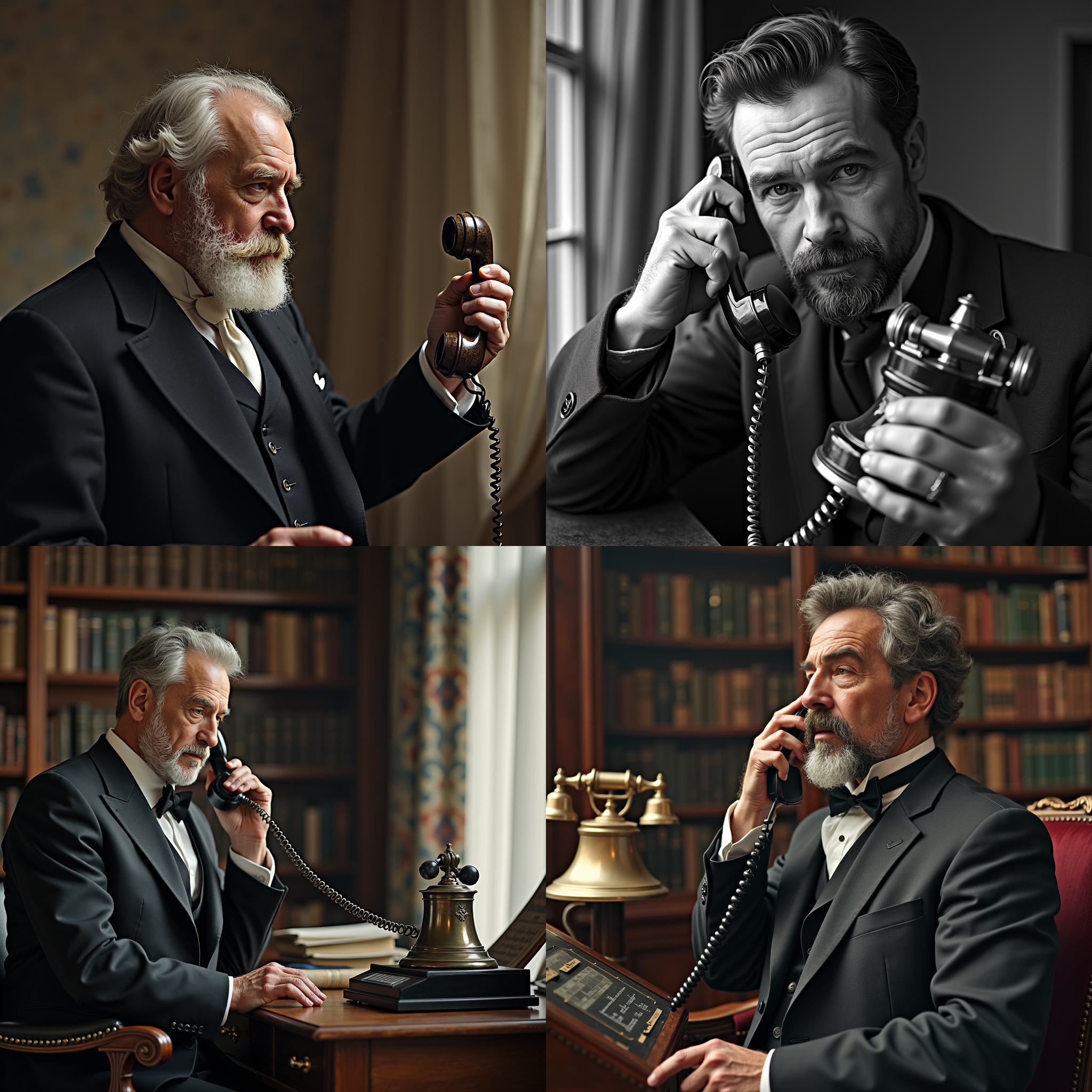 Alexander graham bell making a call