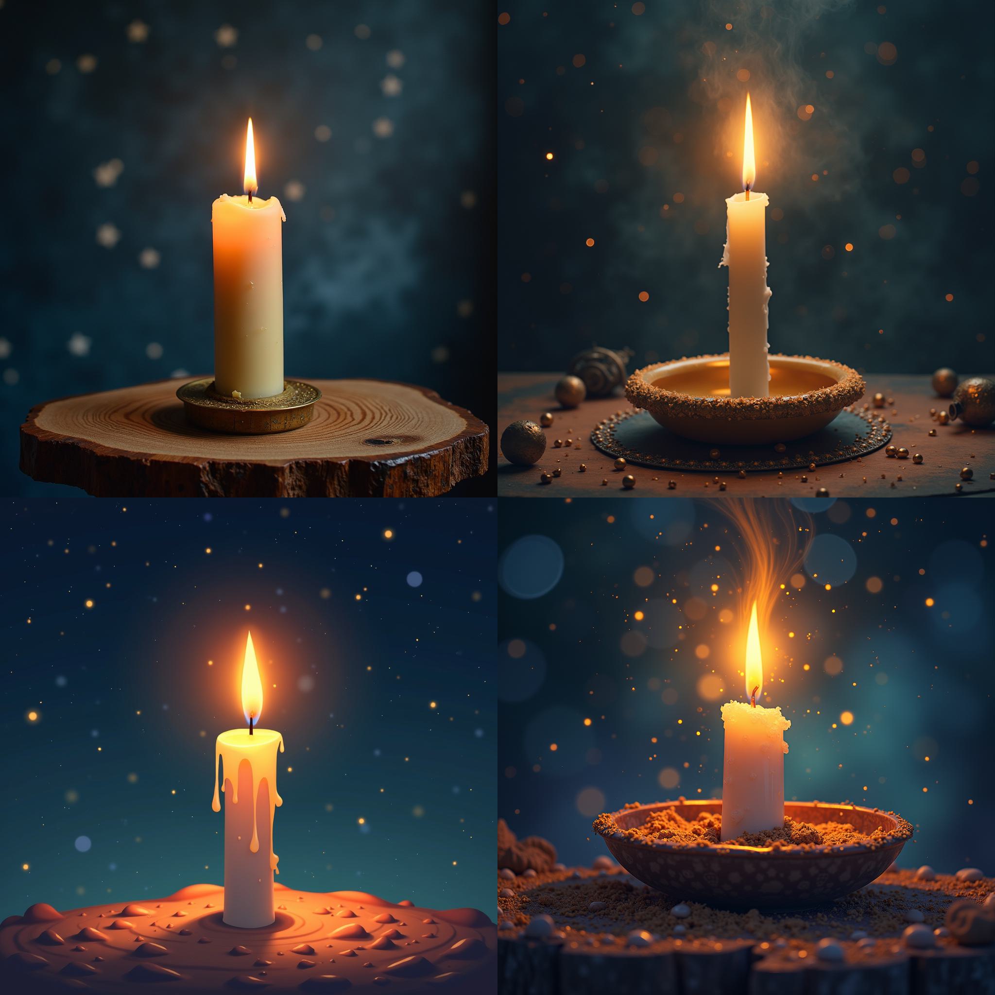 A candle in space