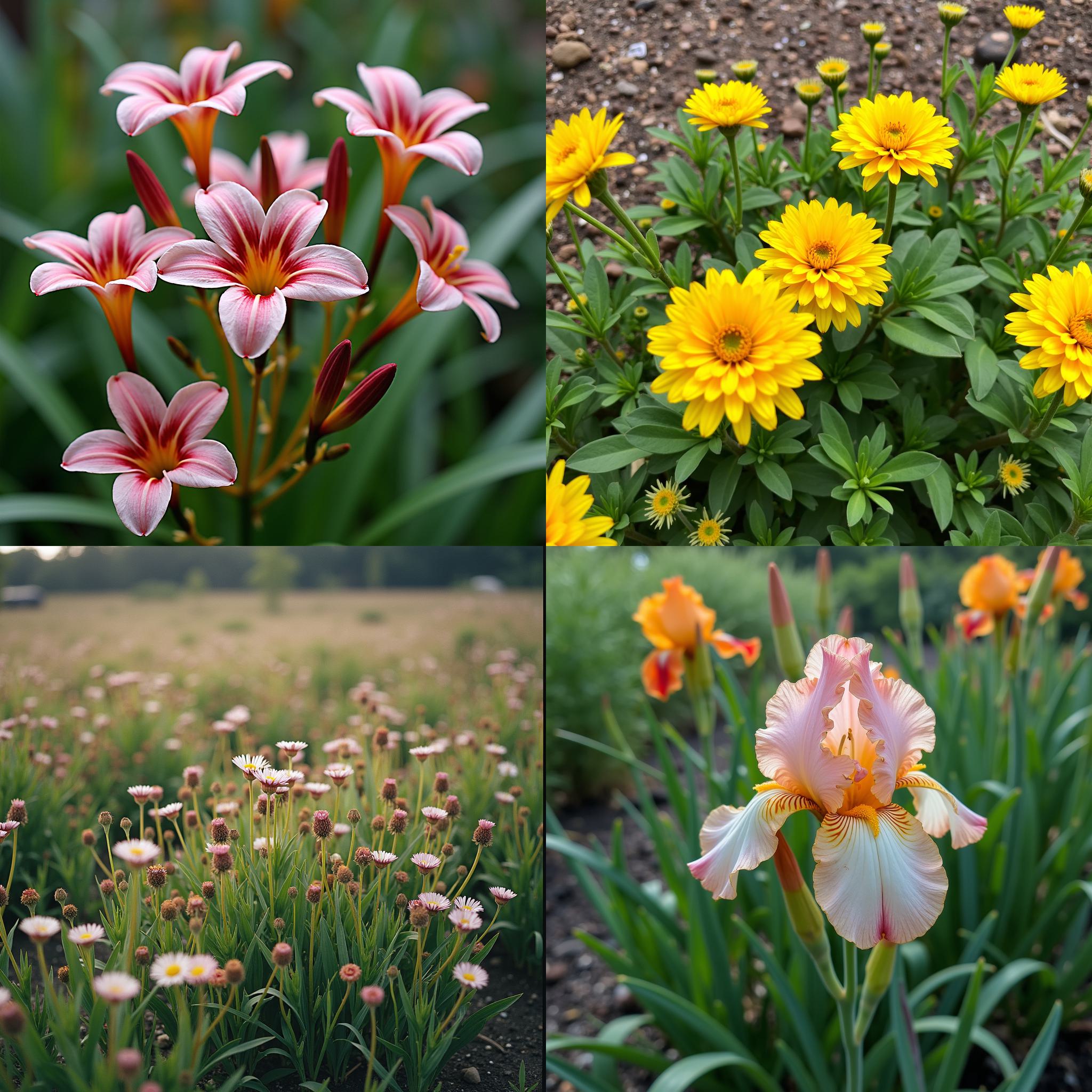 Rarely watered flowers