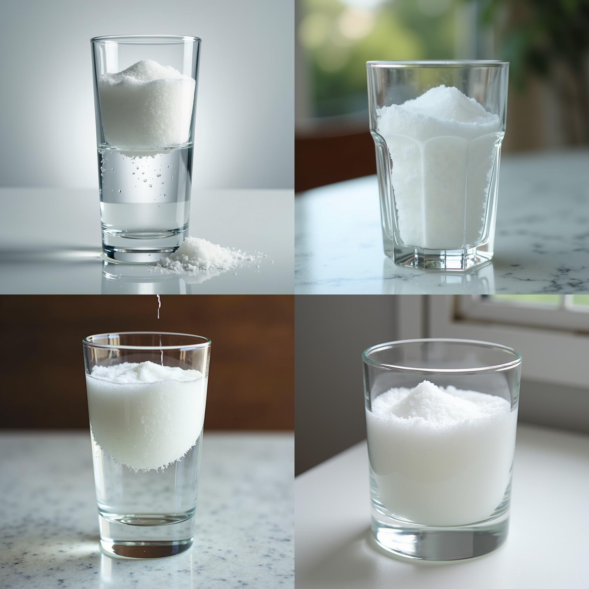 A glass of water mixed with sugar