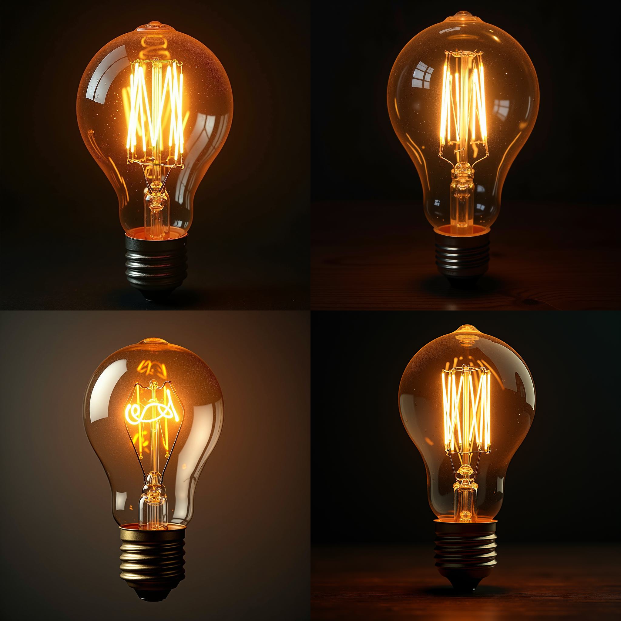 A lightbulb that's on but the filament's broken