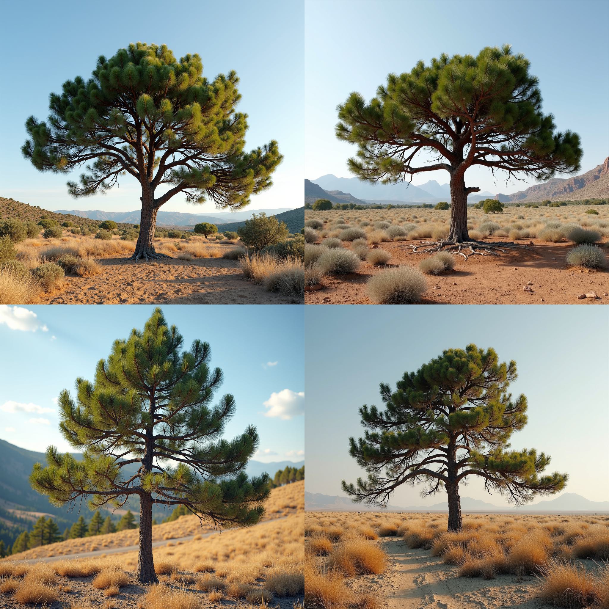 A pine tree in severe drought