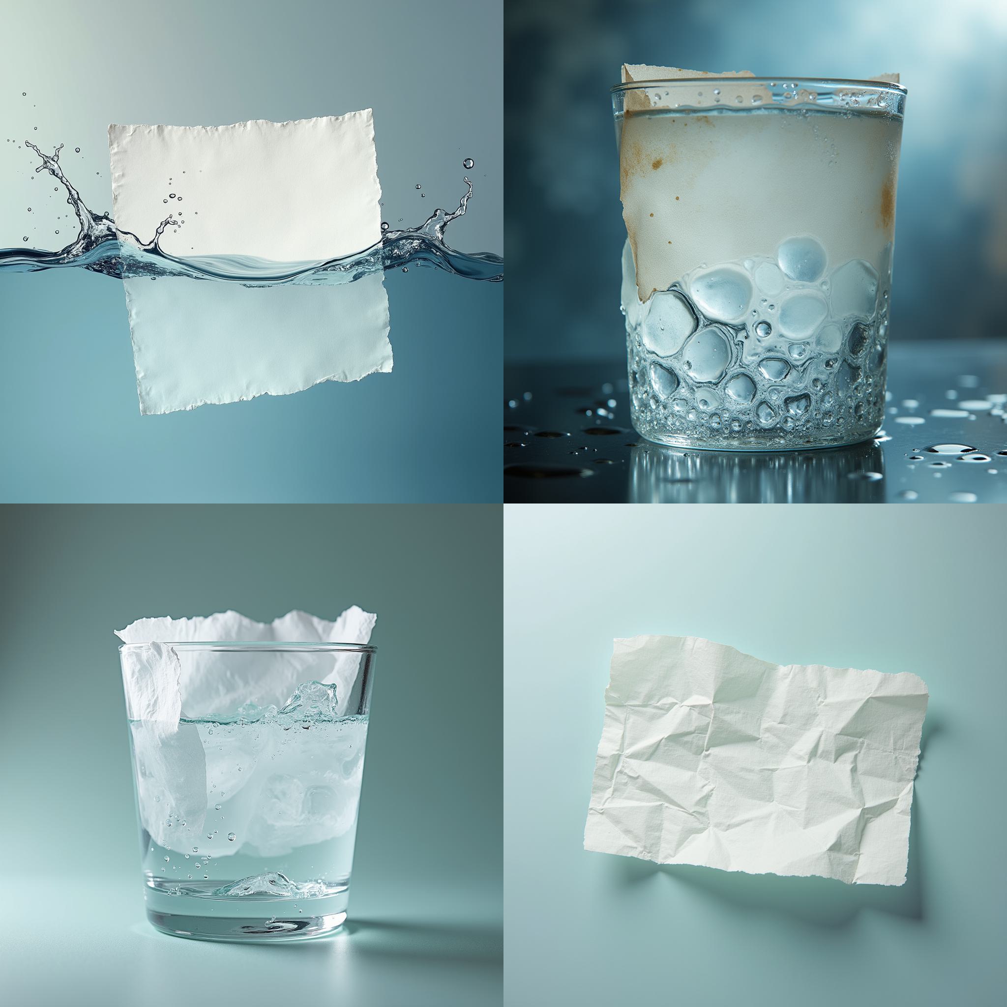 A piece of paper in water