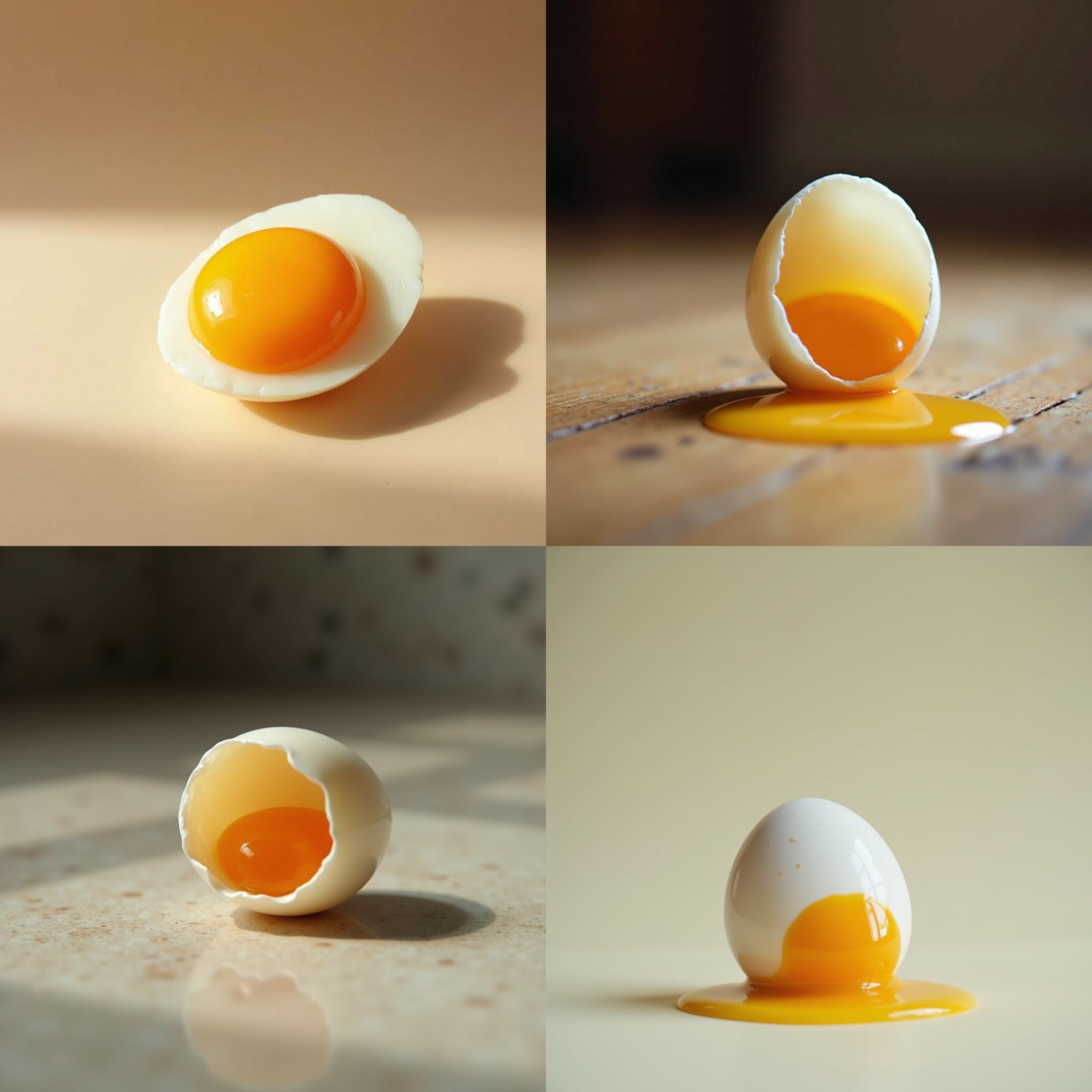 An egg dropped on the floor