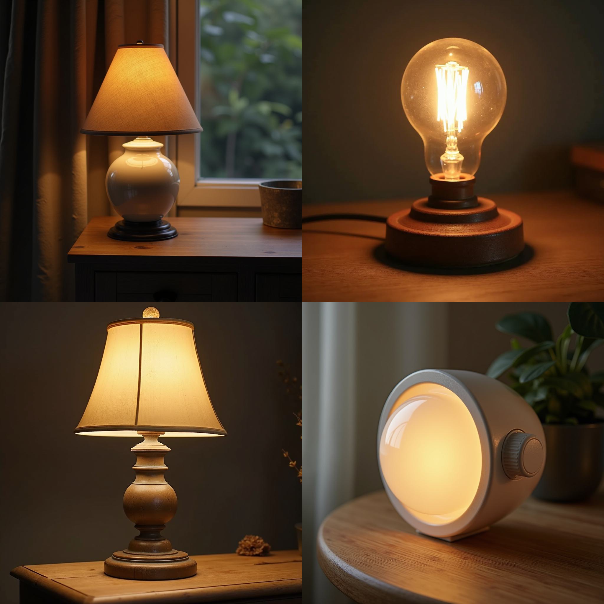 A lamp with the knob switched off