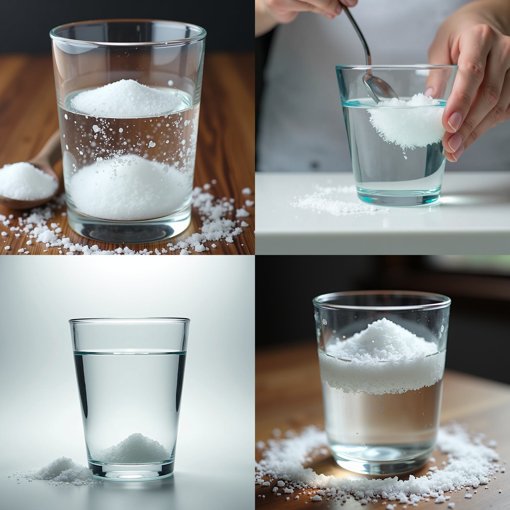 A cup of water properly mixed with salt