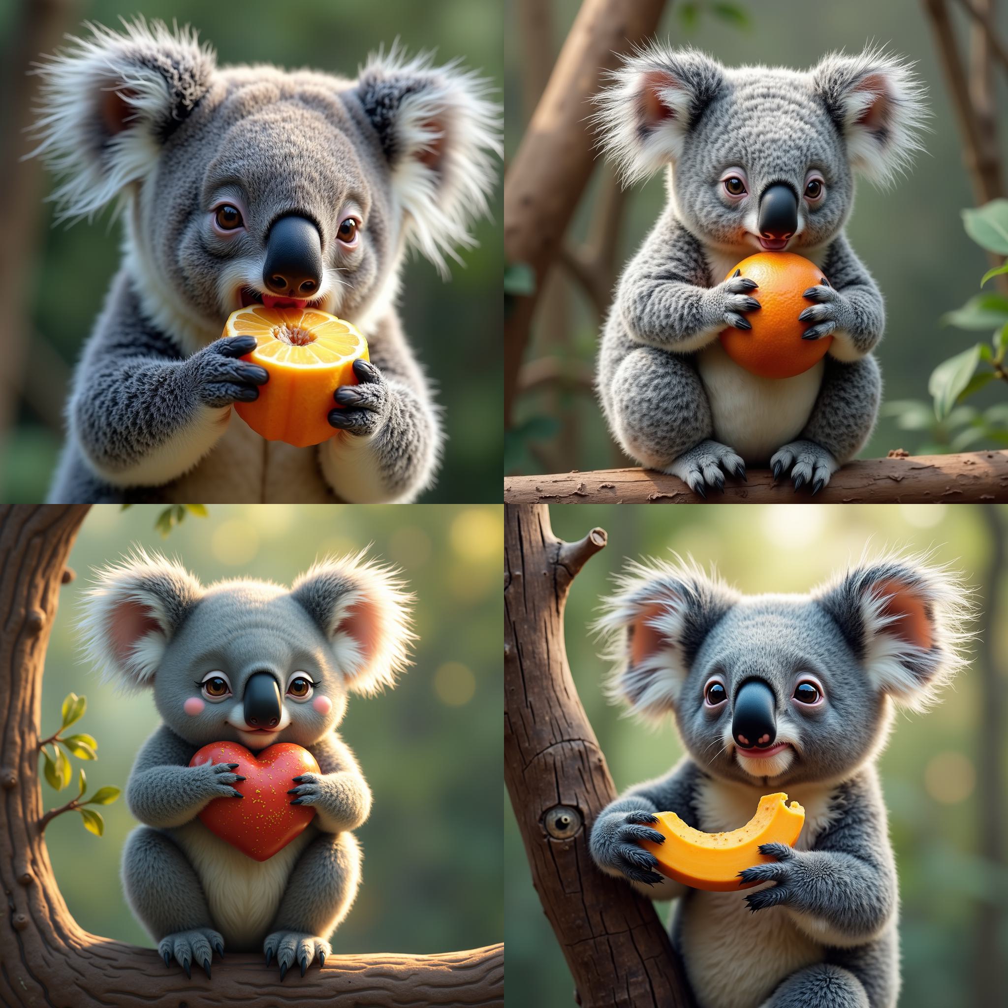 A koala eating