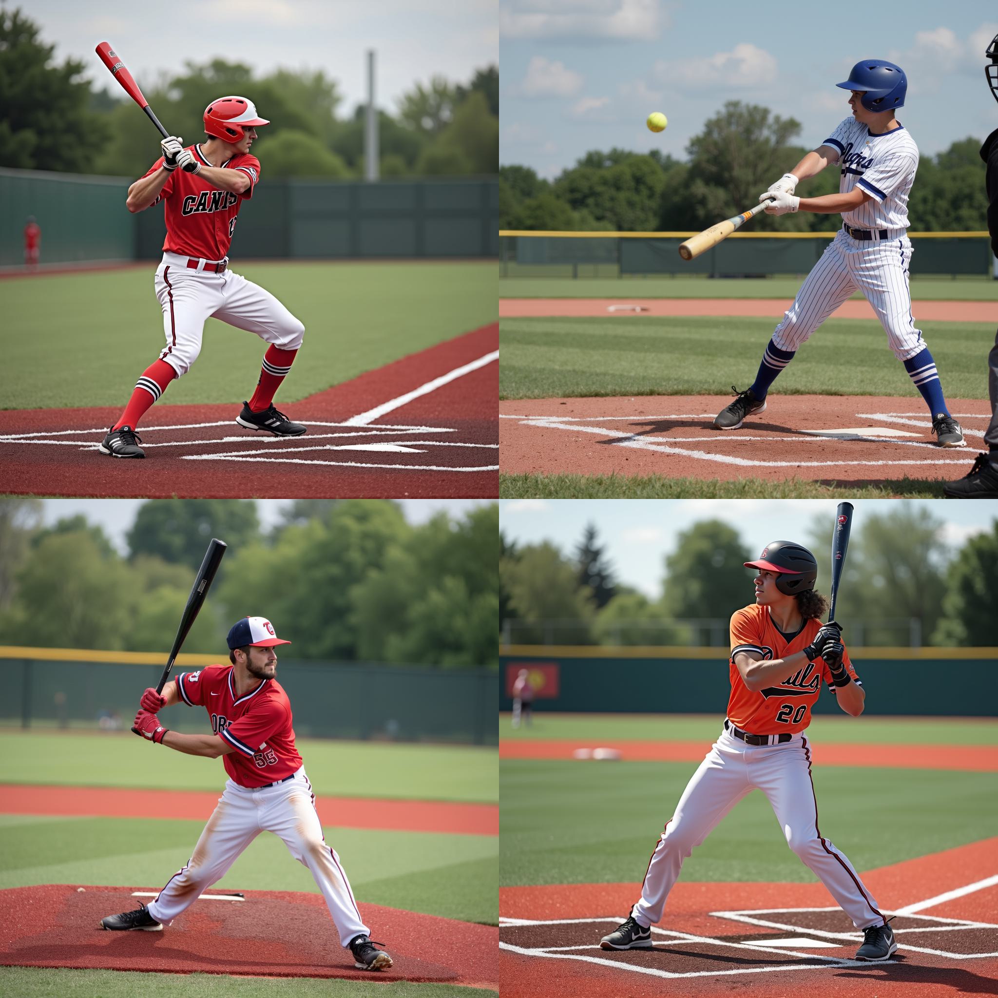 A baseball player ready to hit the ball