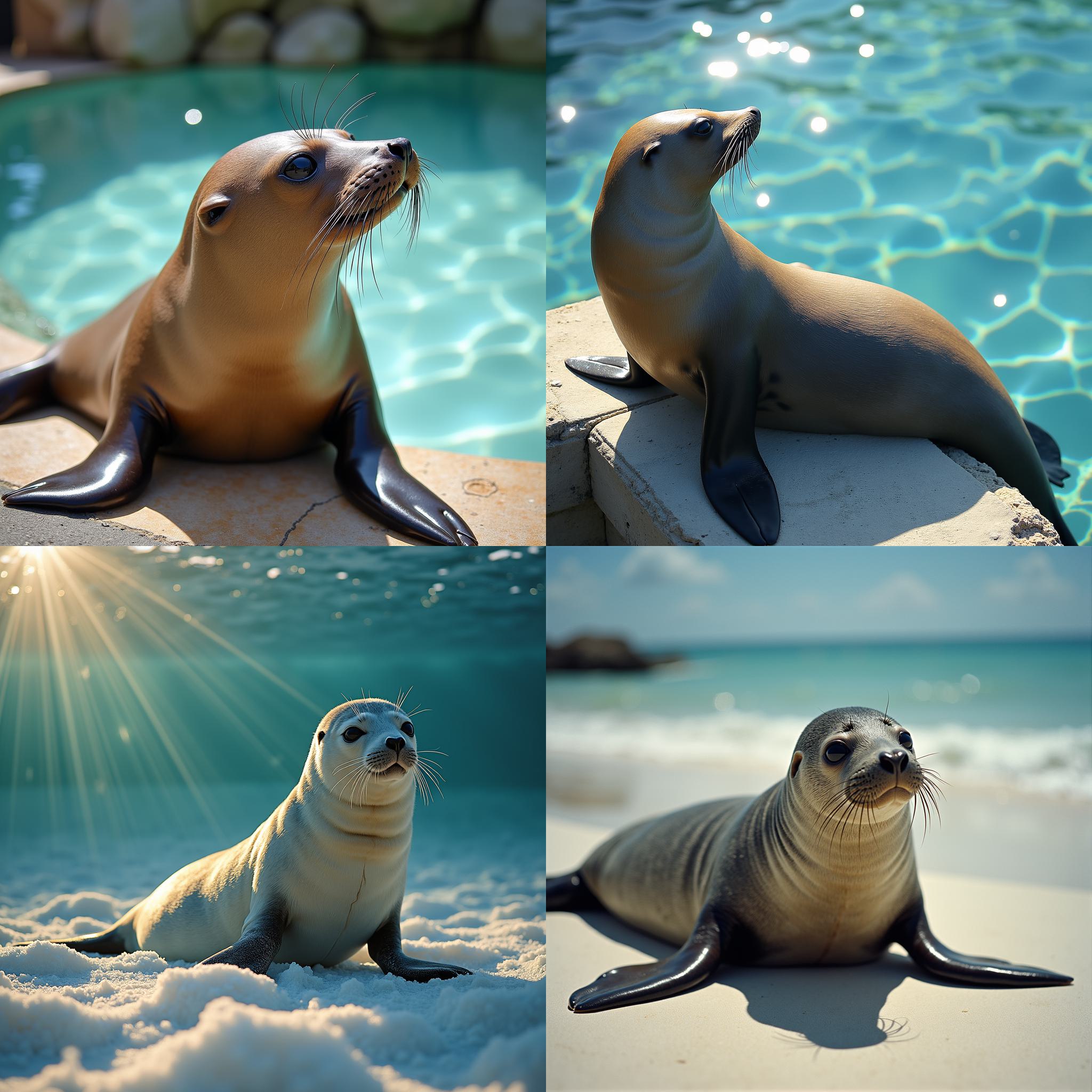 A sunbathing seal