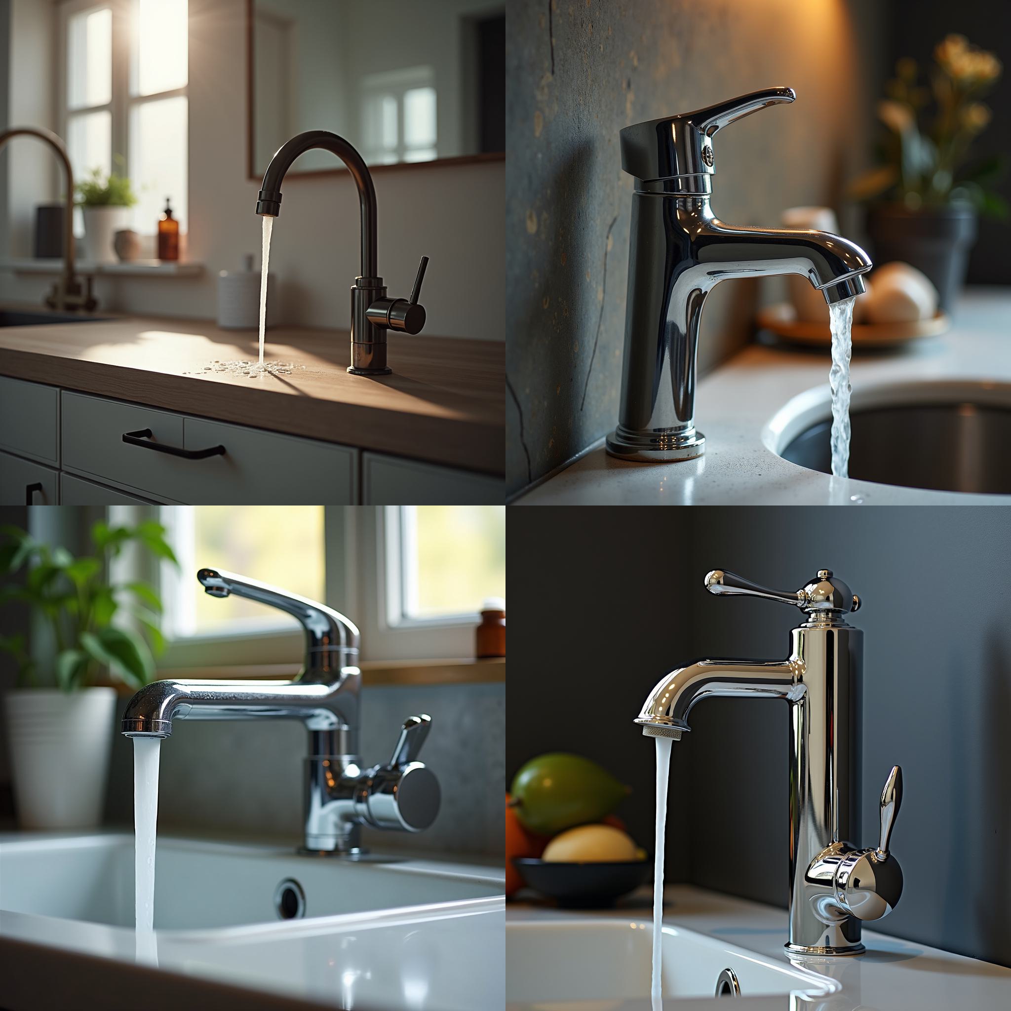 A faucet that's turned on