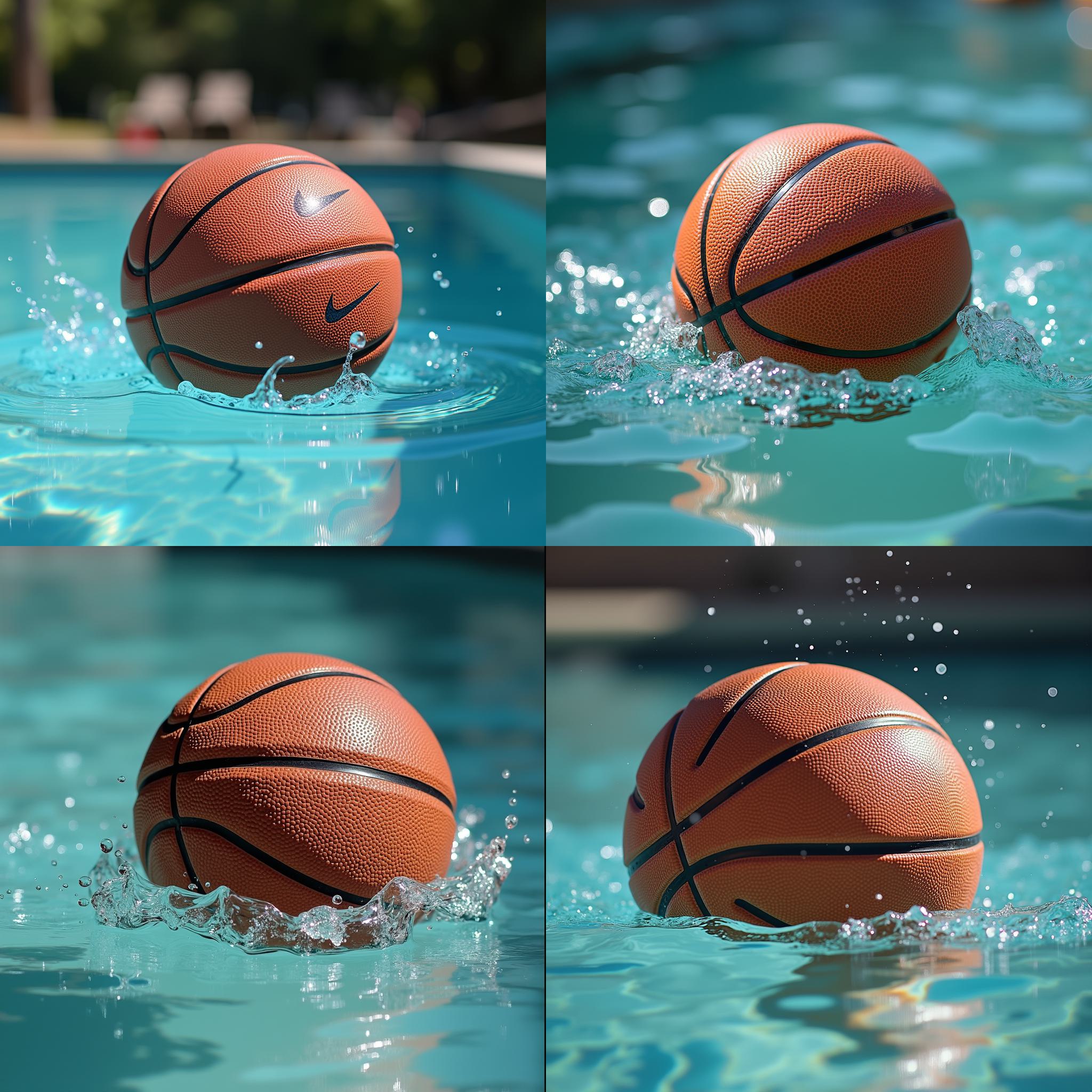 A basketball in water