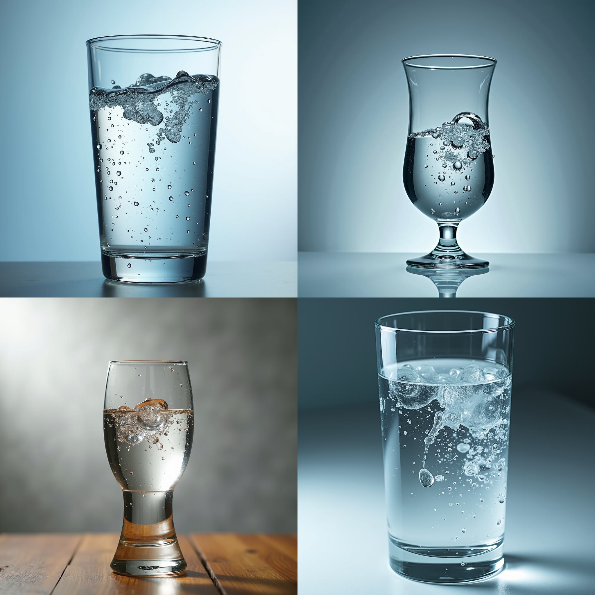 A glass of water held upside-down